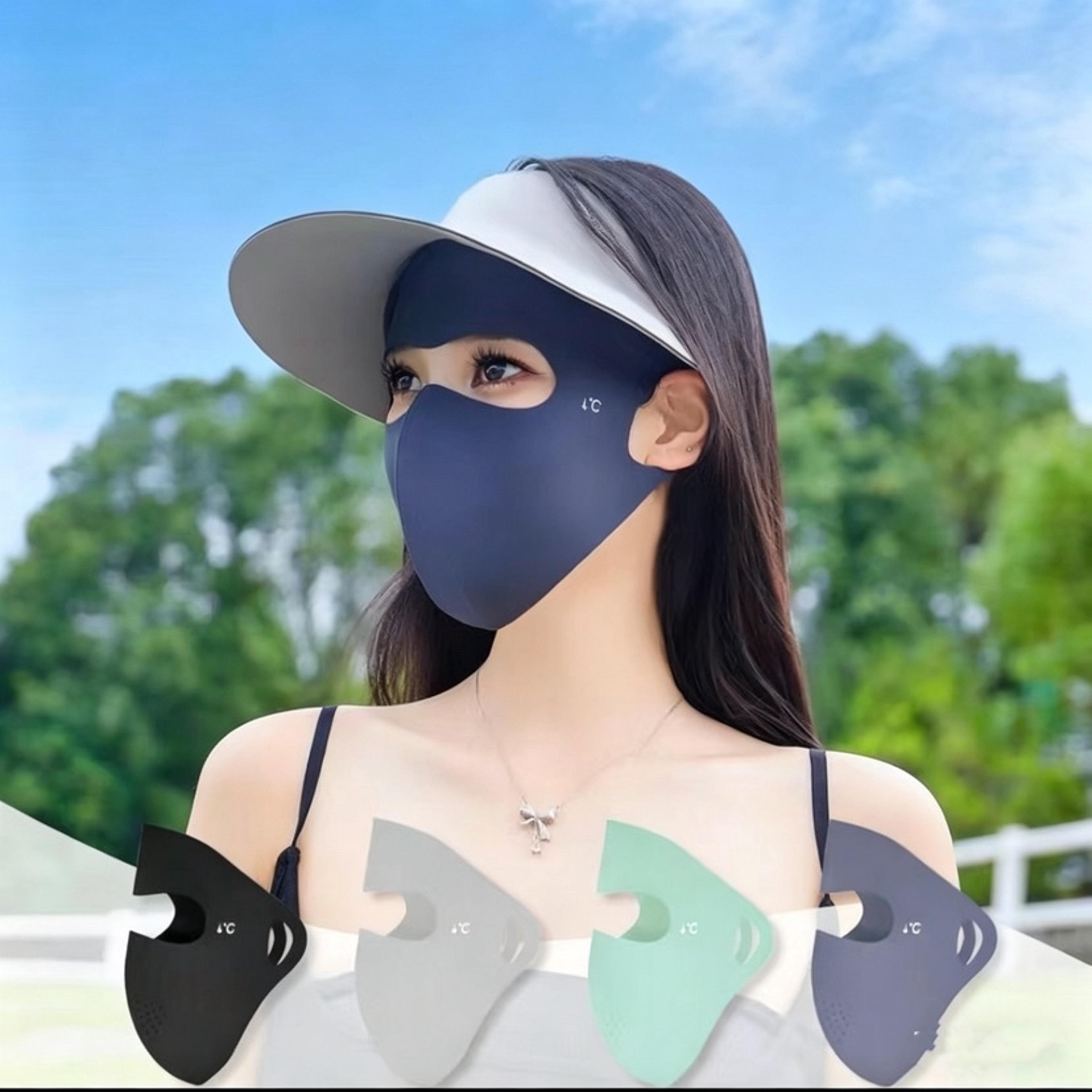 SunShield Ice Silk Full Face Mask For UV Protection And Outdoor Travel 0