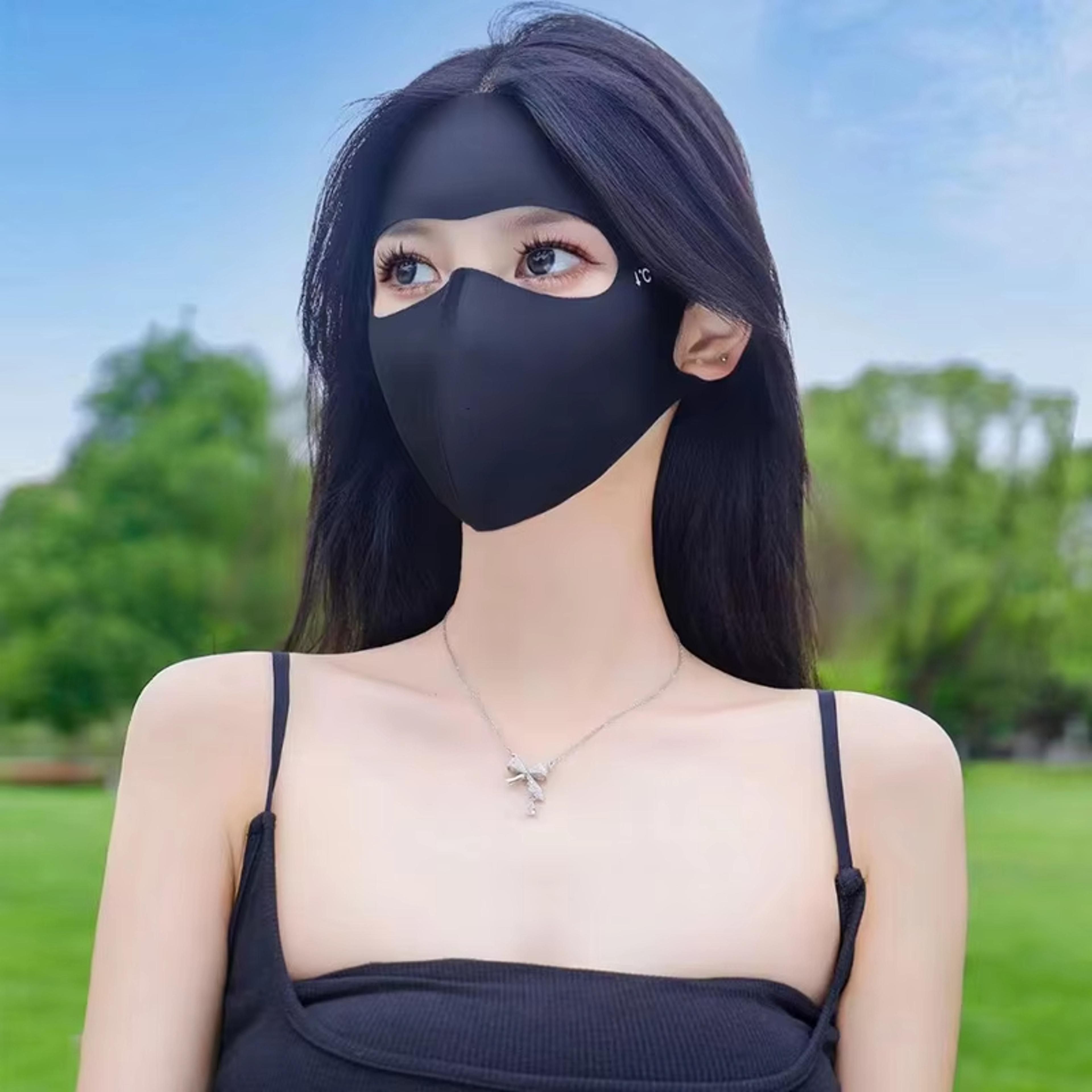 SunShield Ice Silk Full Face Mask For UV Protection And Outdoor Travel 2