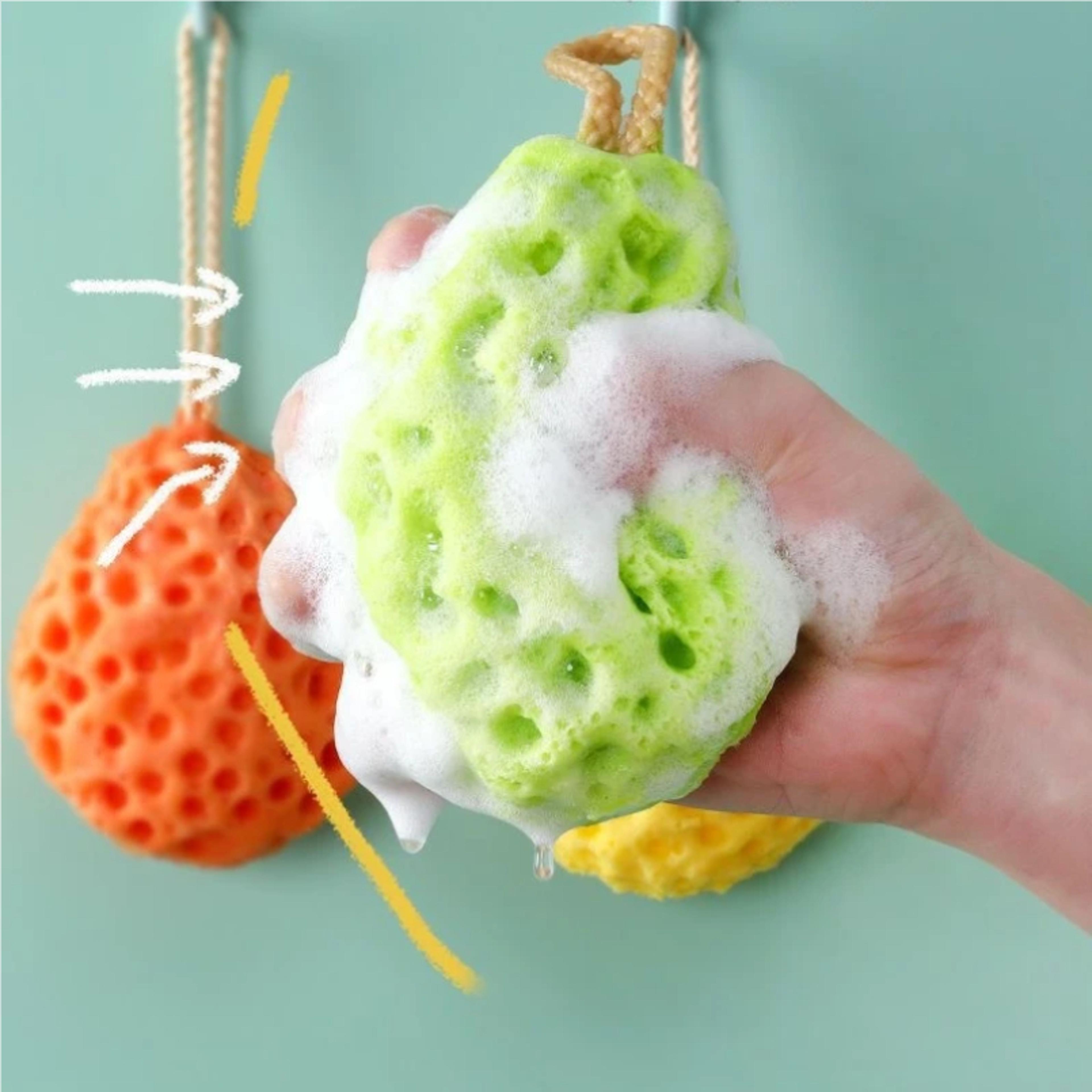 Honeycomb Kids Bath Sponge Scrubber Soft Foaming Shower Puff 2