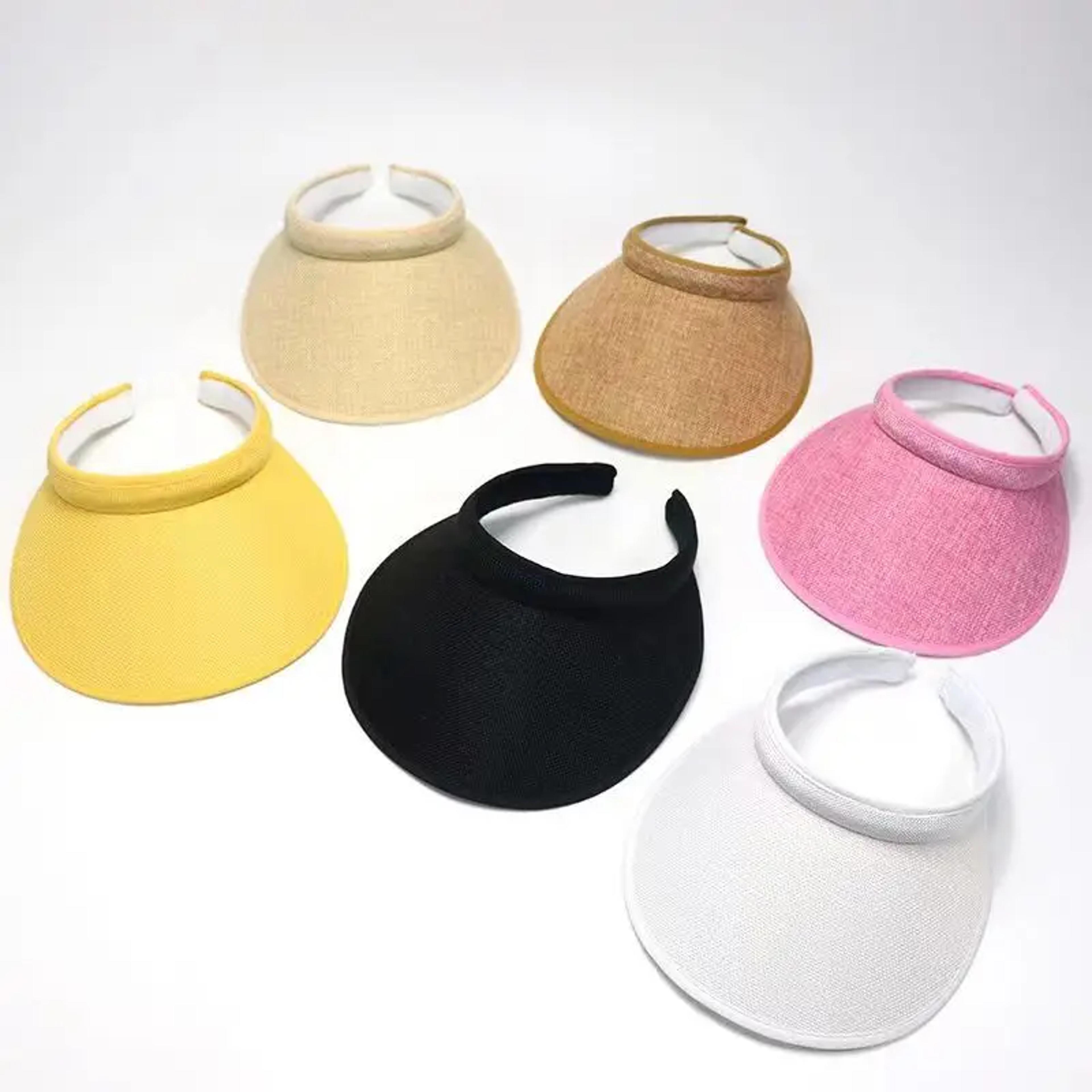 Womens Straw Sun Visor Beach Cap With UV Shade 3