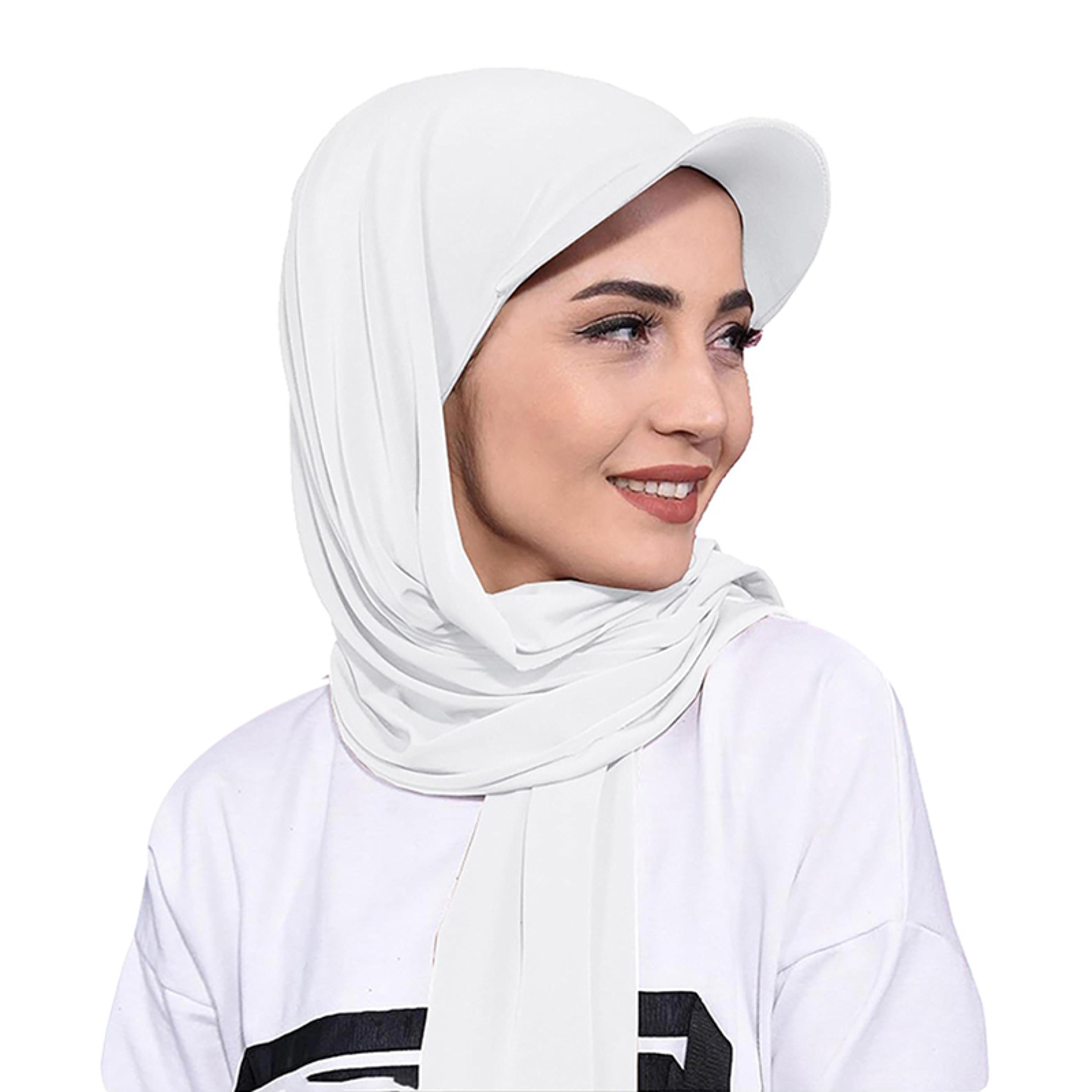 SunShield Ready Wear Hijab Cap With Visor  Pre Tied Bandana Scarf For Women 8