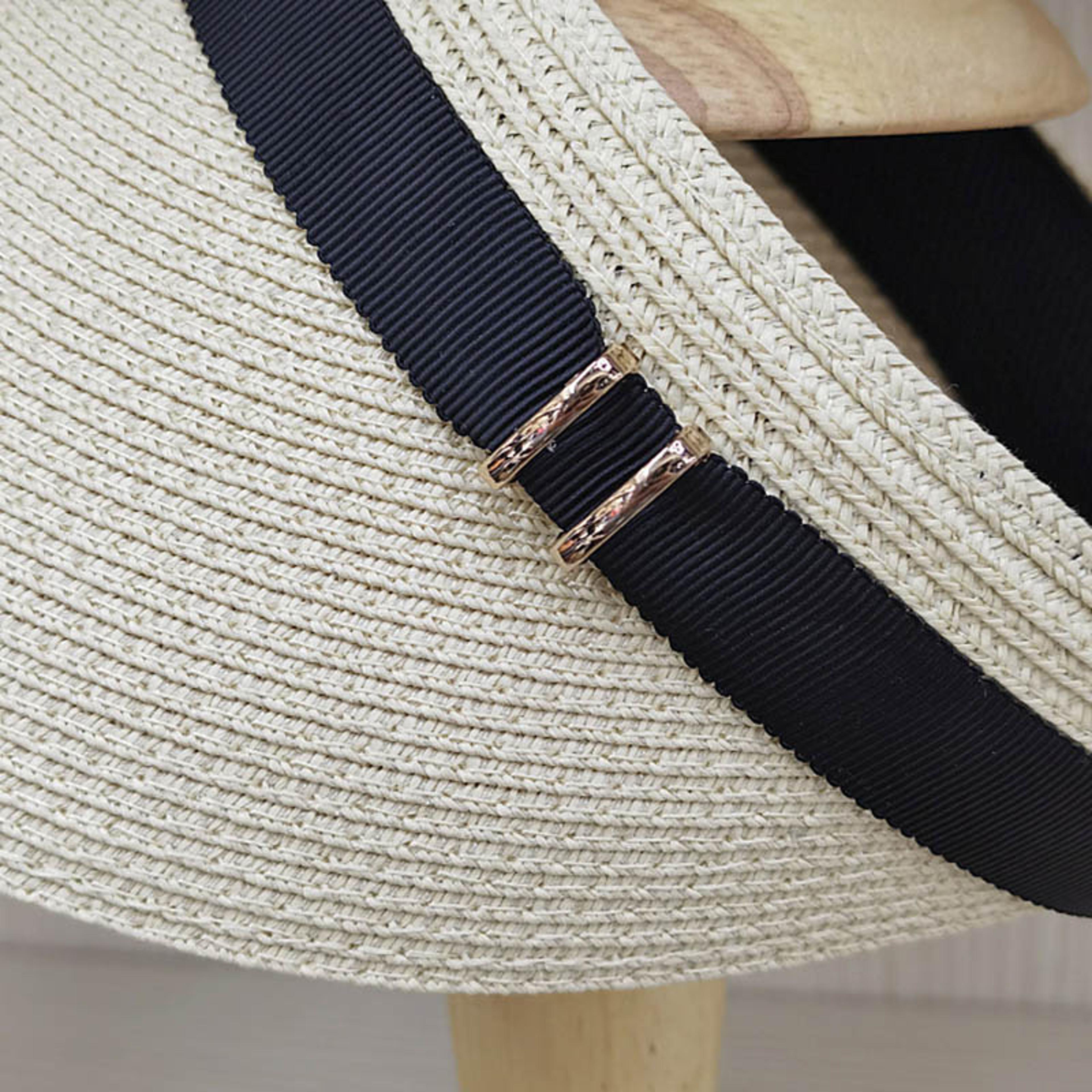 Wide Brim Straw Sun Visor Hat For Women Packable Beach  Travel Sun Protection 2