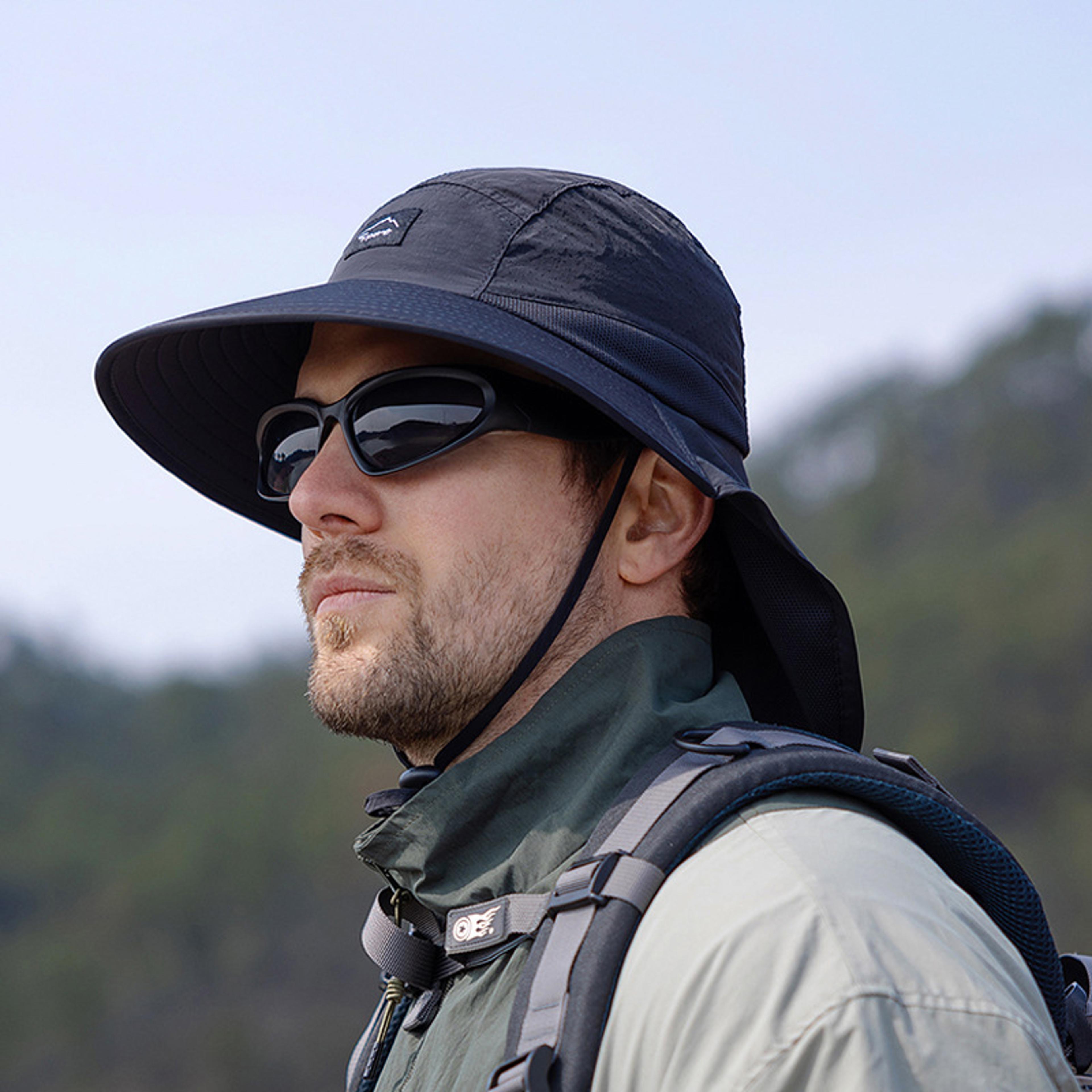 SunShield Wide Brim Bucket Hat With Neck Flap For Hiking Fishing  UV Protection 0