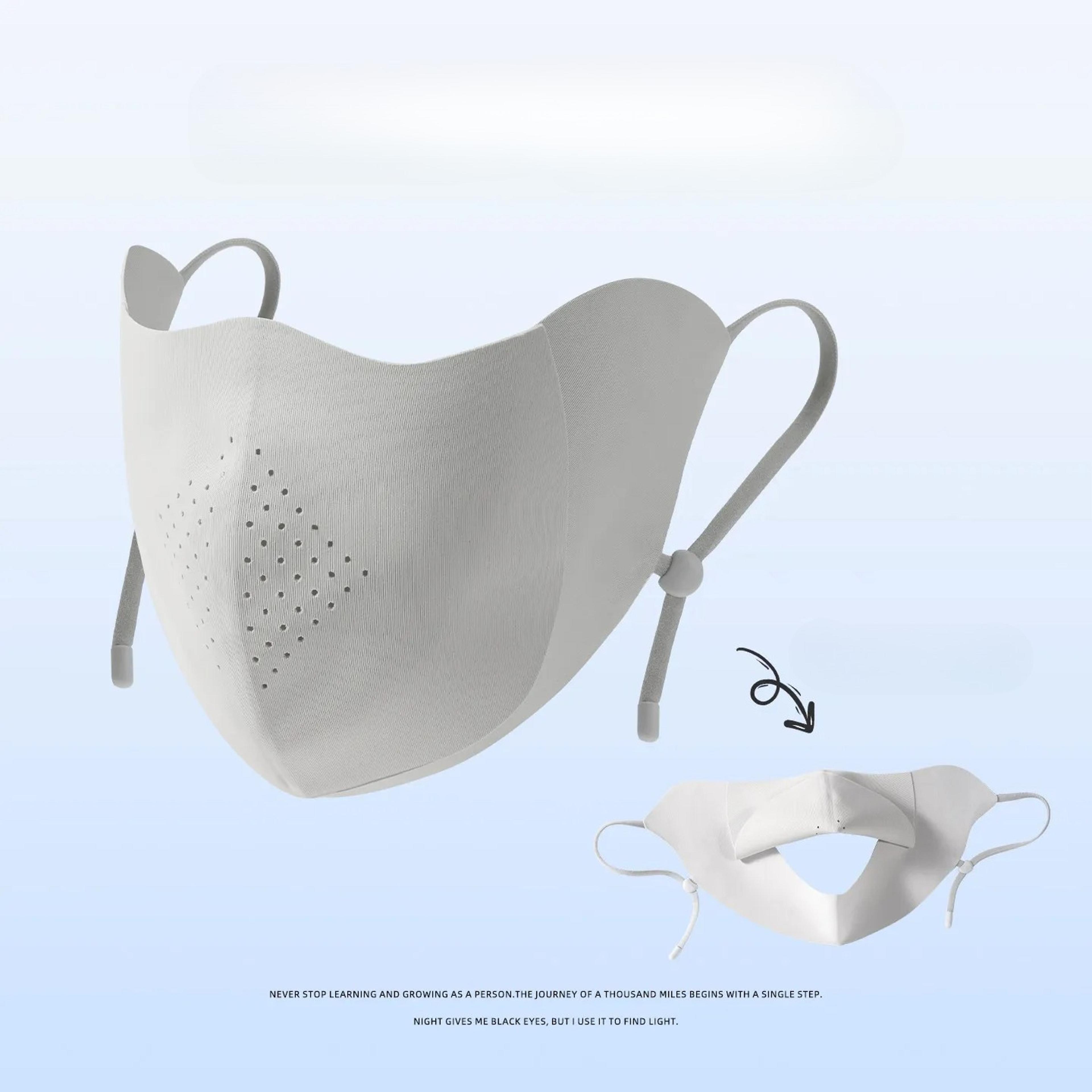 UV Protection Ice Silk Face Mask With Drinking Opening For Cycling Driving  Outdoor Summer Wear 8