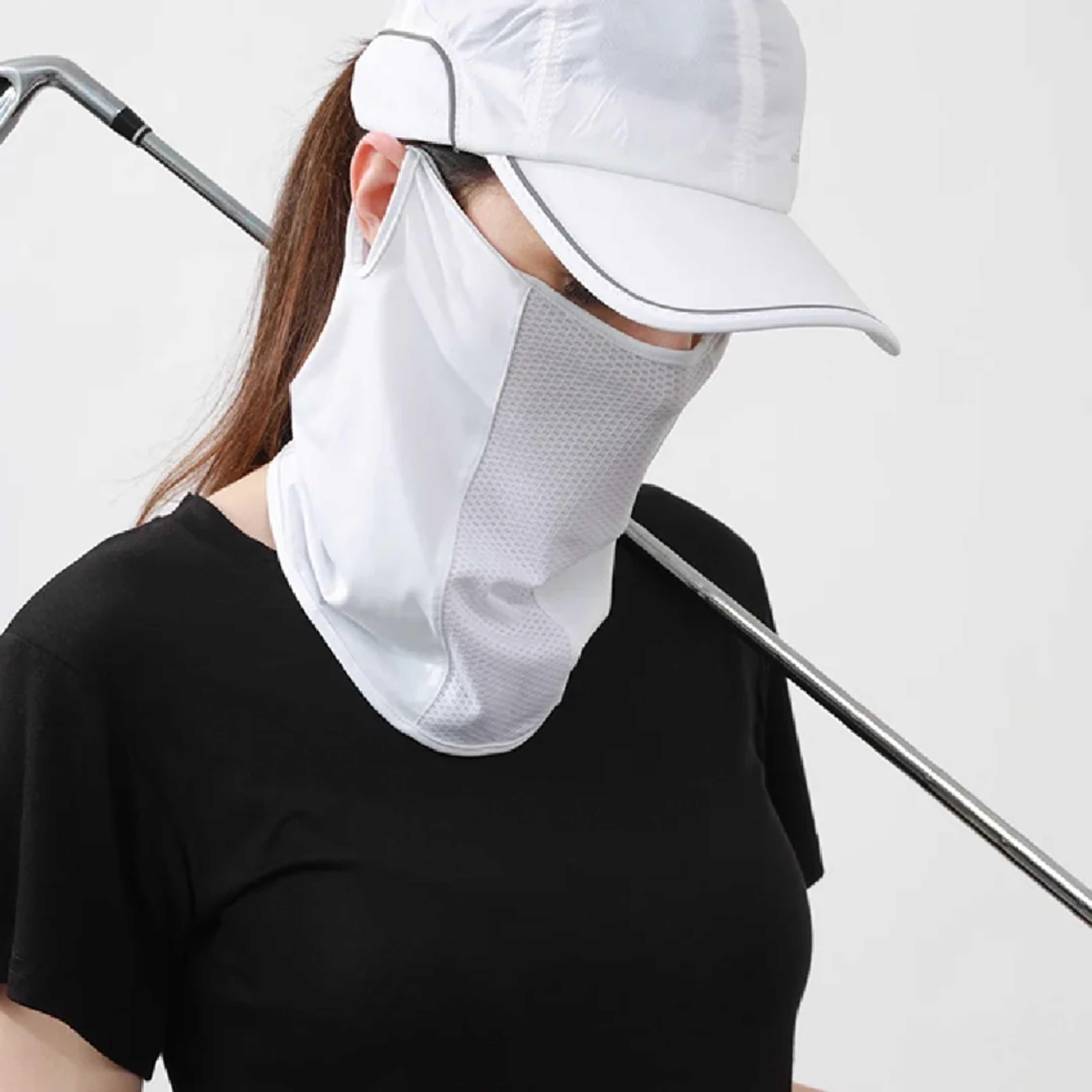 cooling uv protection ice silk face & neck cover scarf for outdoor cycling and summer sun protection