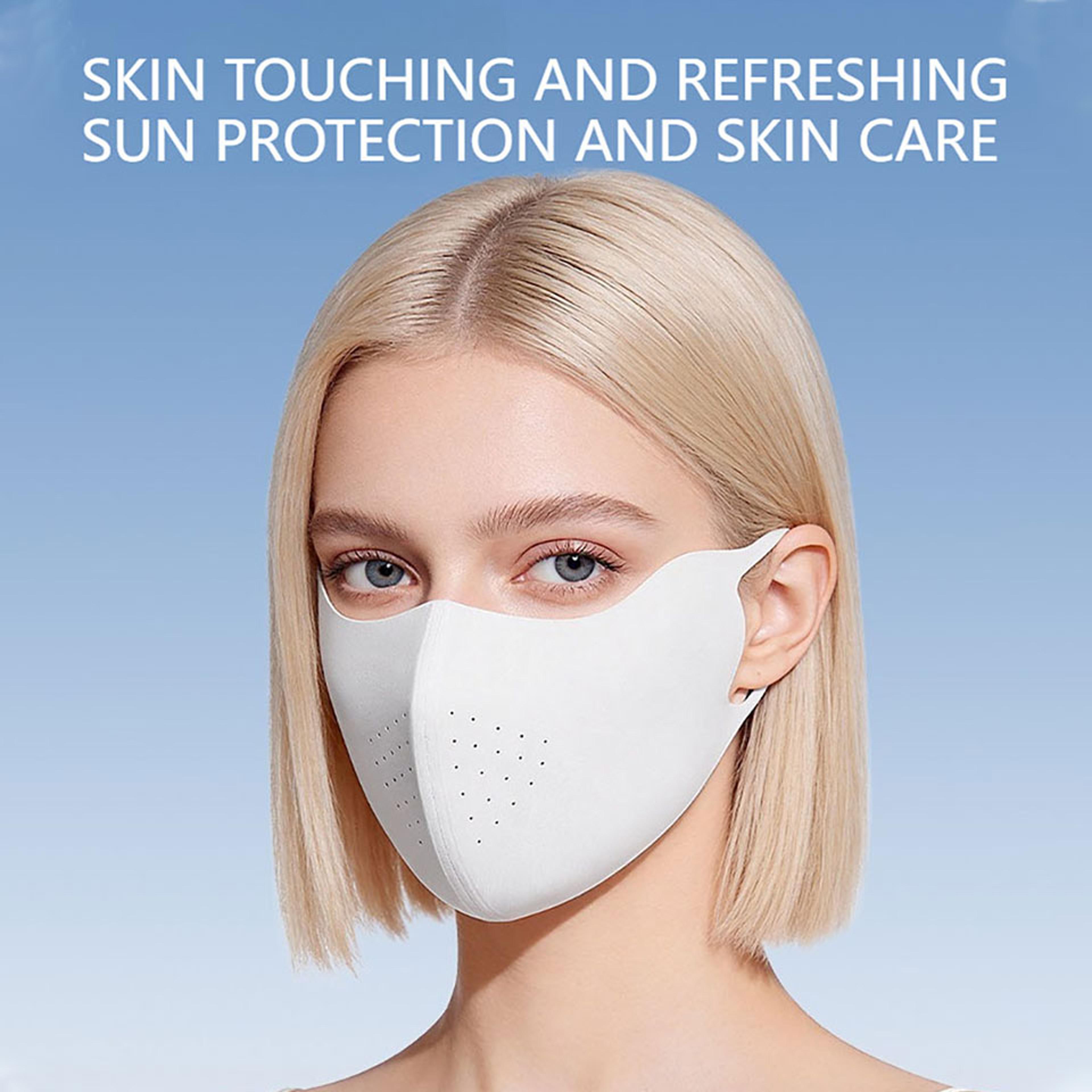 Cooling Ice Silk Sun Mask Adjustable UV Protection Face Cover For Outdoor Sports 4