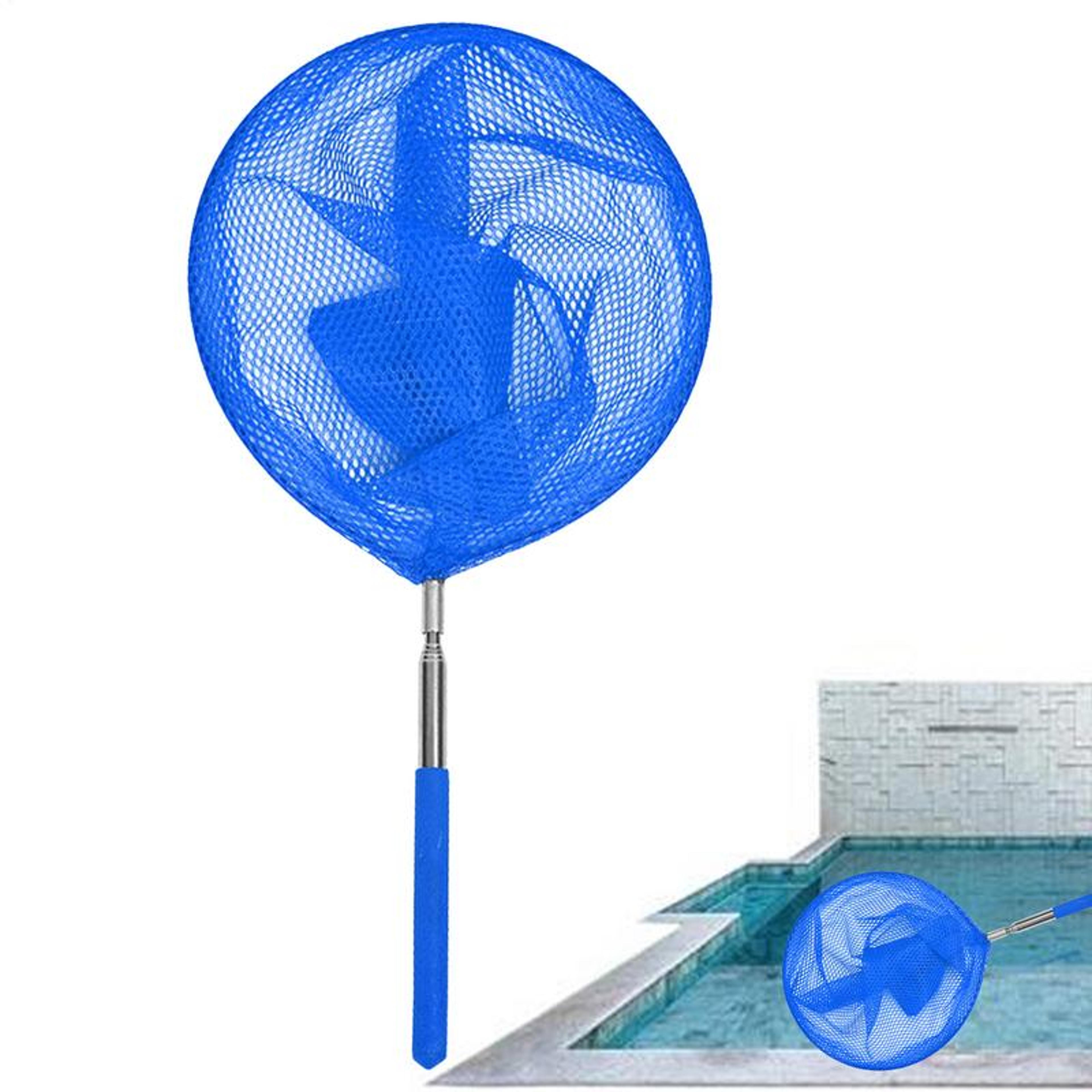 Telescopic Pool Skimmer Net With Extendable Handle For Fast Leaf  Debris Removal 1