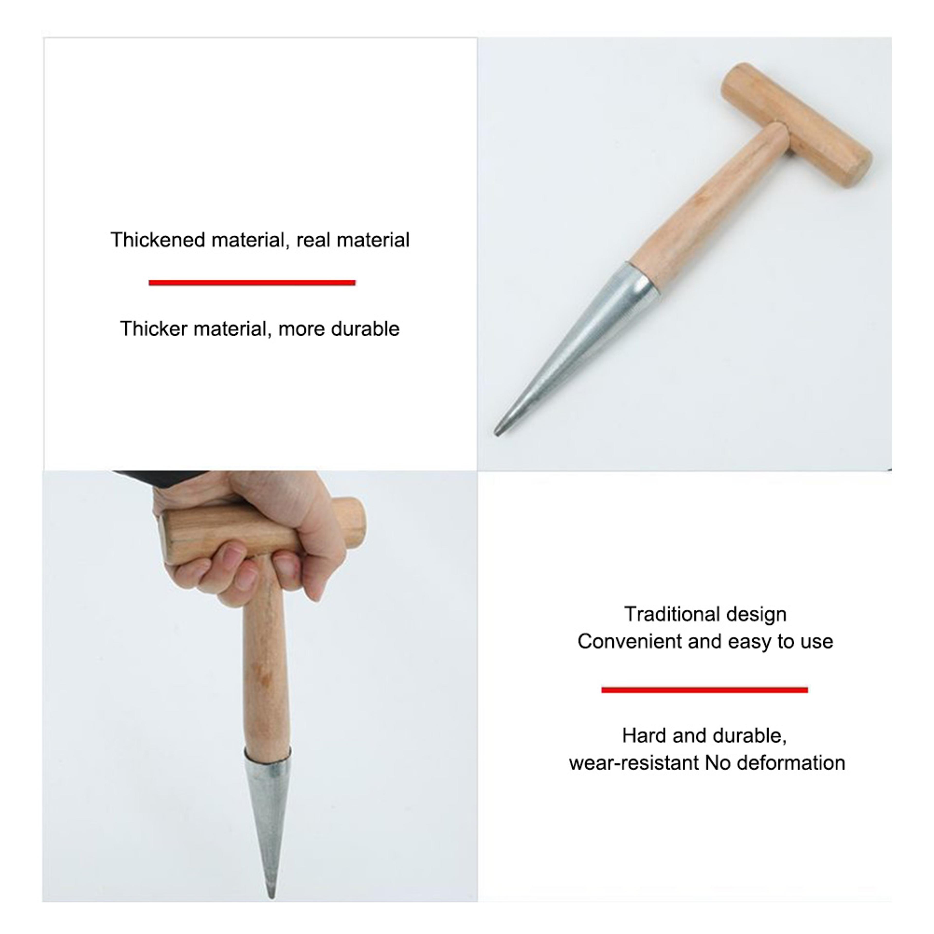 Stainless Steel Garden Dibber With Wooden Handle For Bulb Planting  Seed Transplanting 3