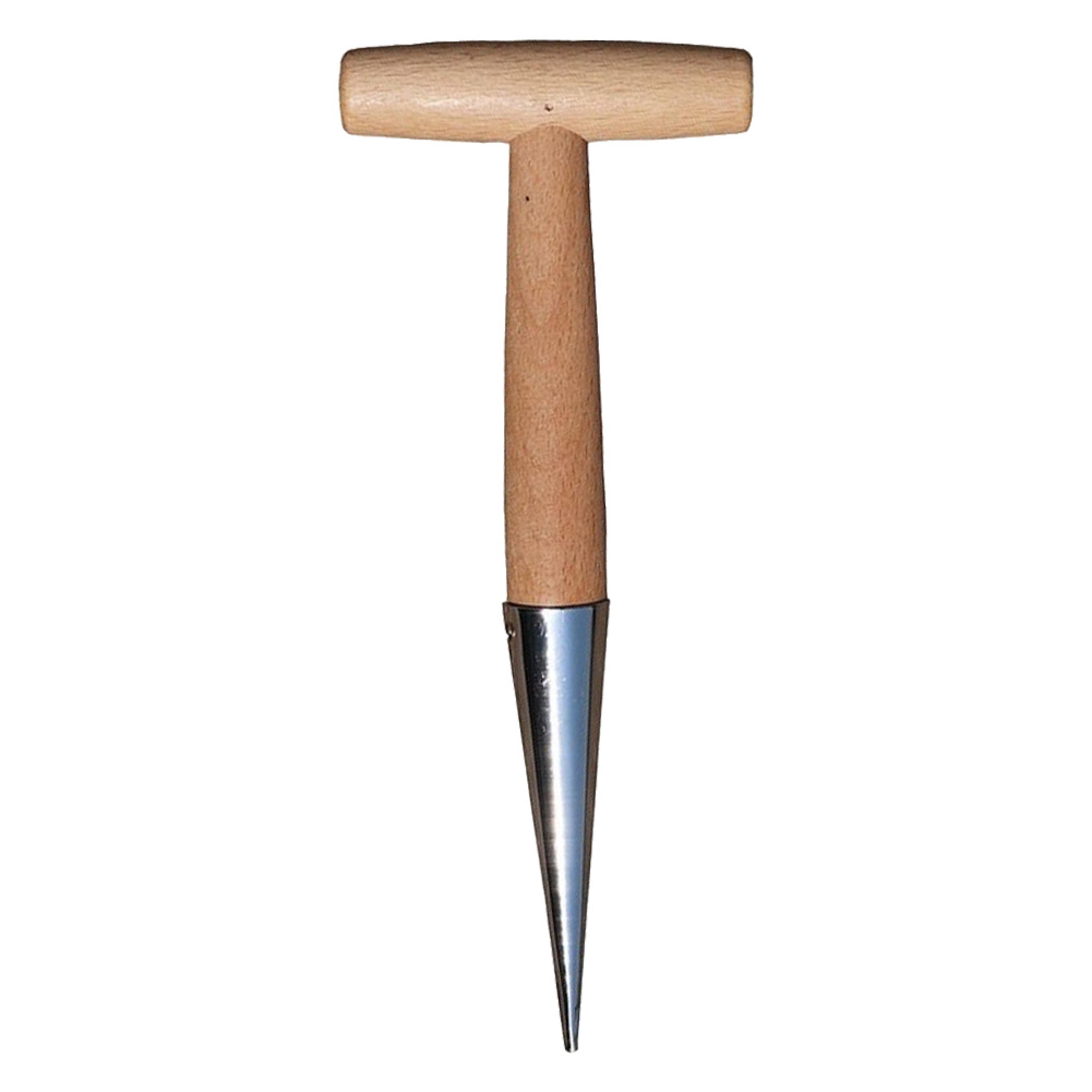 Stainless Steel Garden Dibber With Wooden Handle For Bulb Planting  Seed Transplanting 5