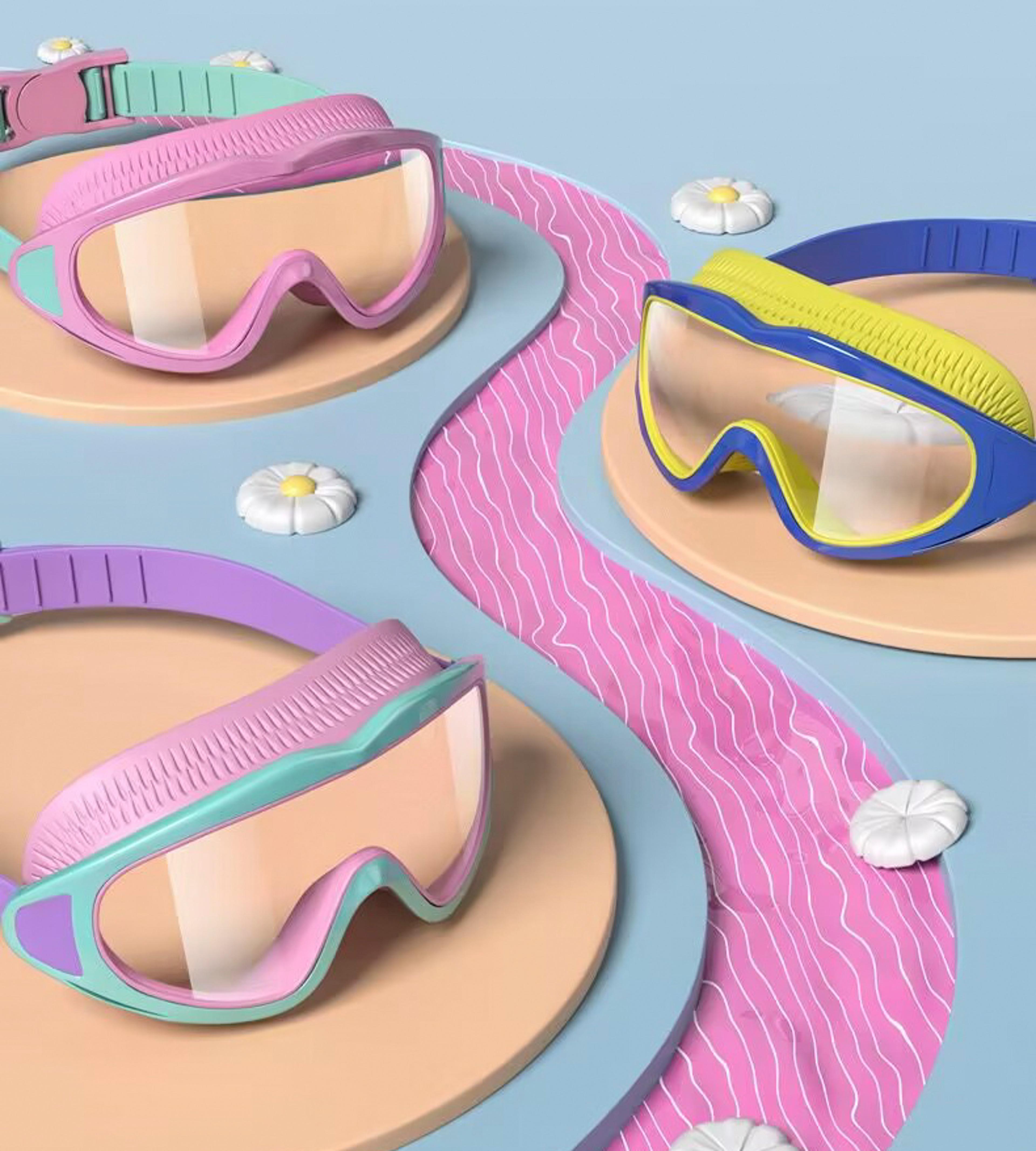 Kids Swim Goggles With Anti Fog UV Protection Wide View Lens 5