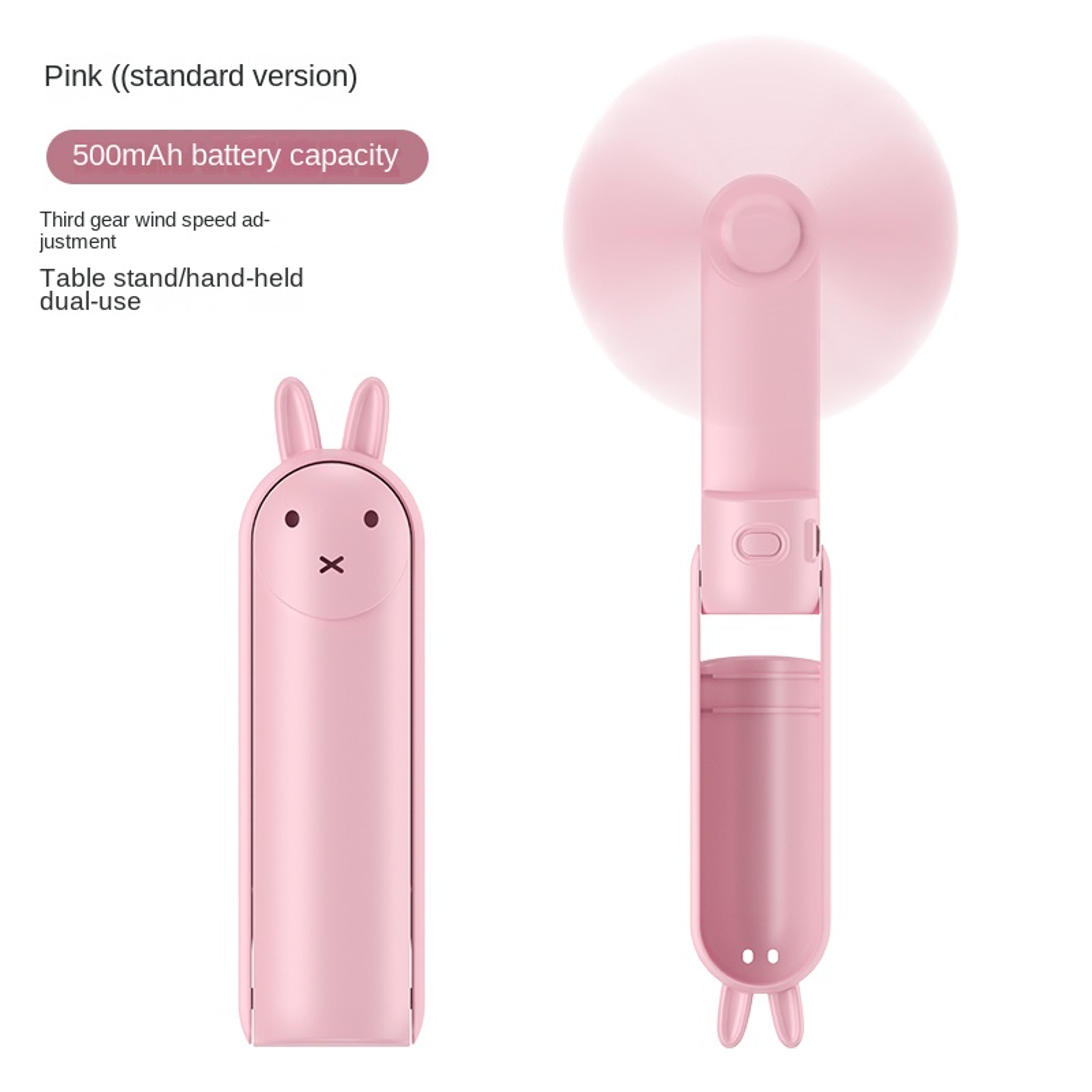 Cute Rabbit Portable Handheld Fan Rechargeable Mini Foldable Fan With 3 Speed Cooling 5