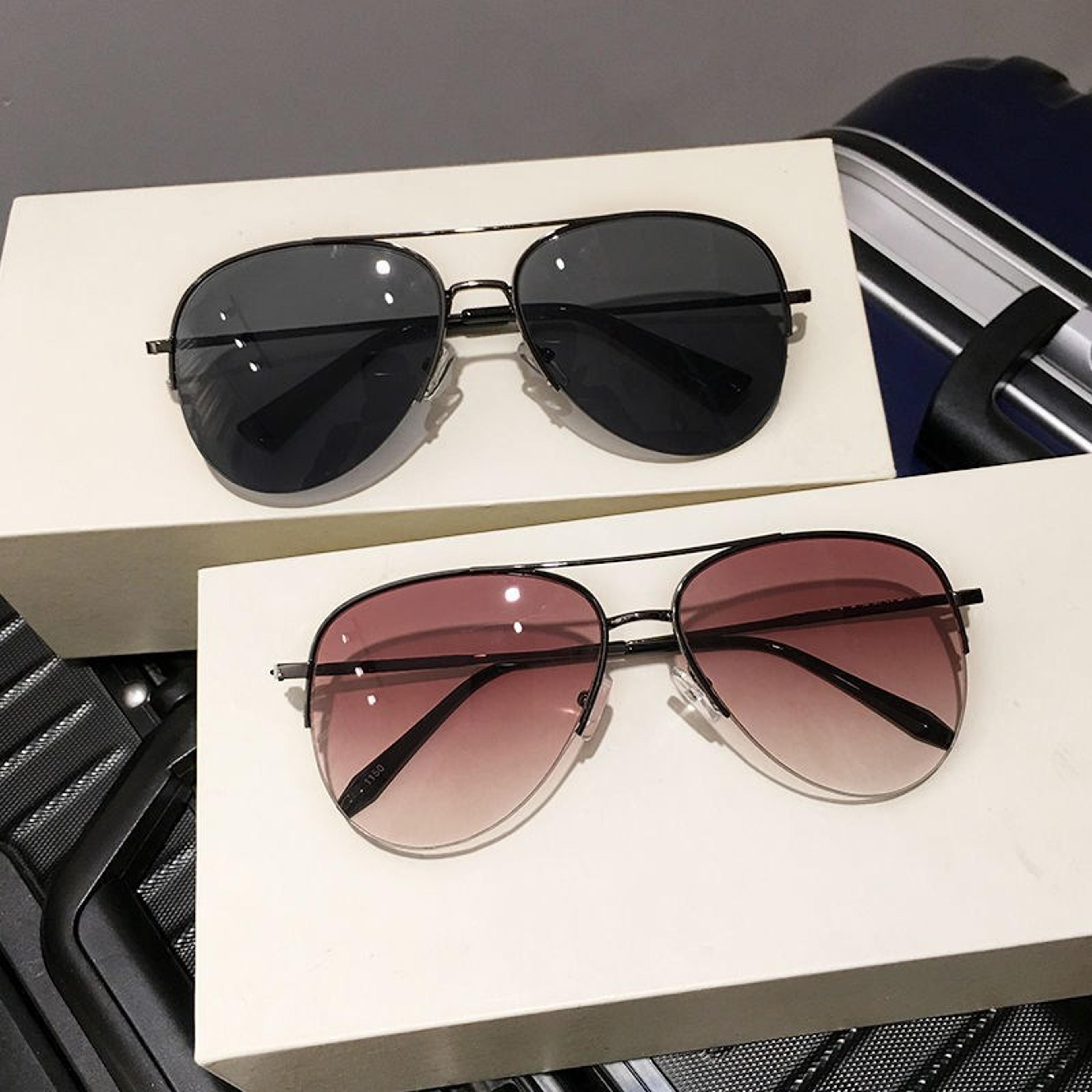 Vintage Pilot Sunglasses With Round UV Protection Lenses For Men  Women 1