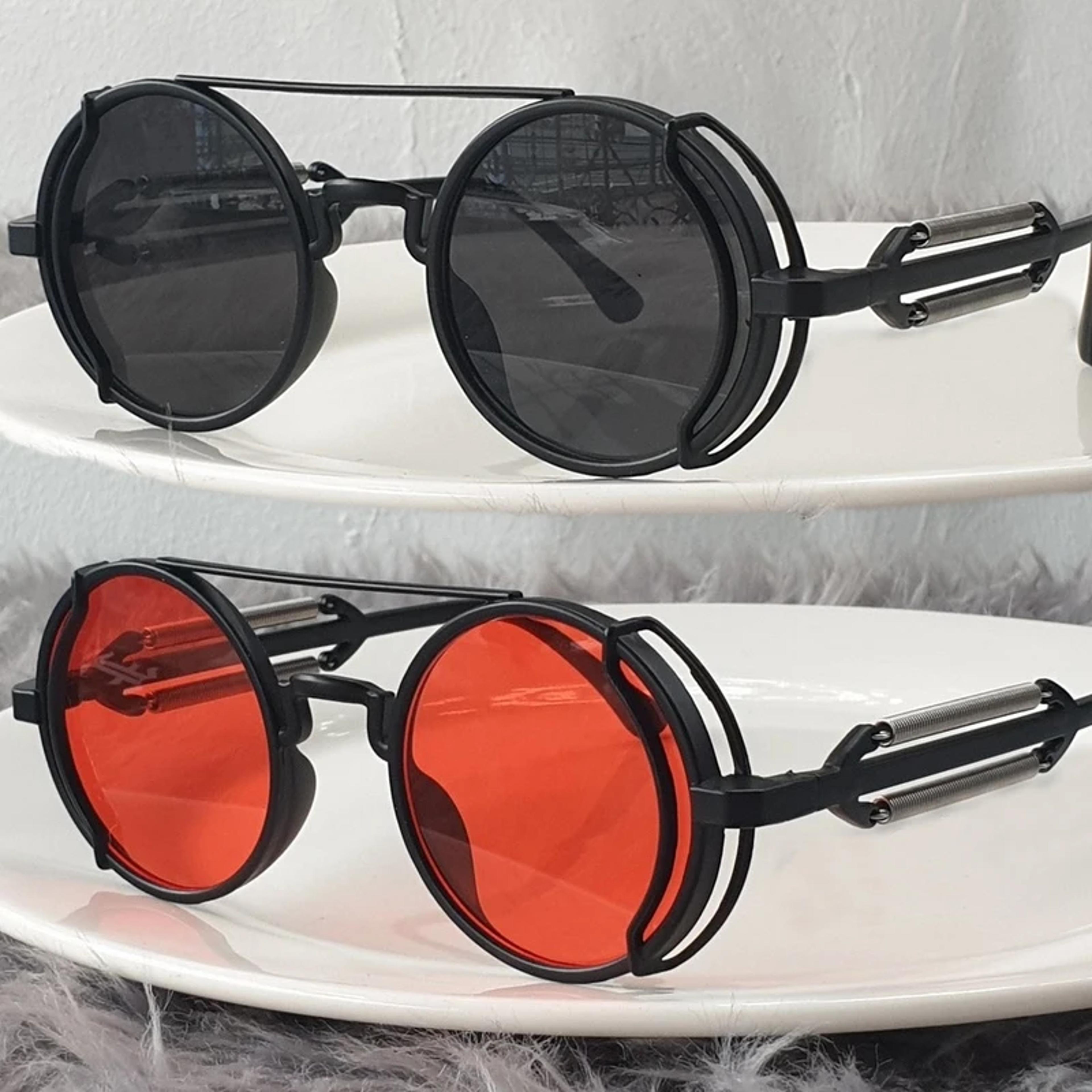 Vintage Round UV400 Punk Sunglasses Retro Small Lens Shades 1