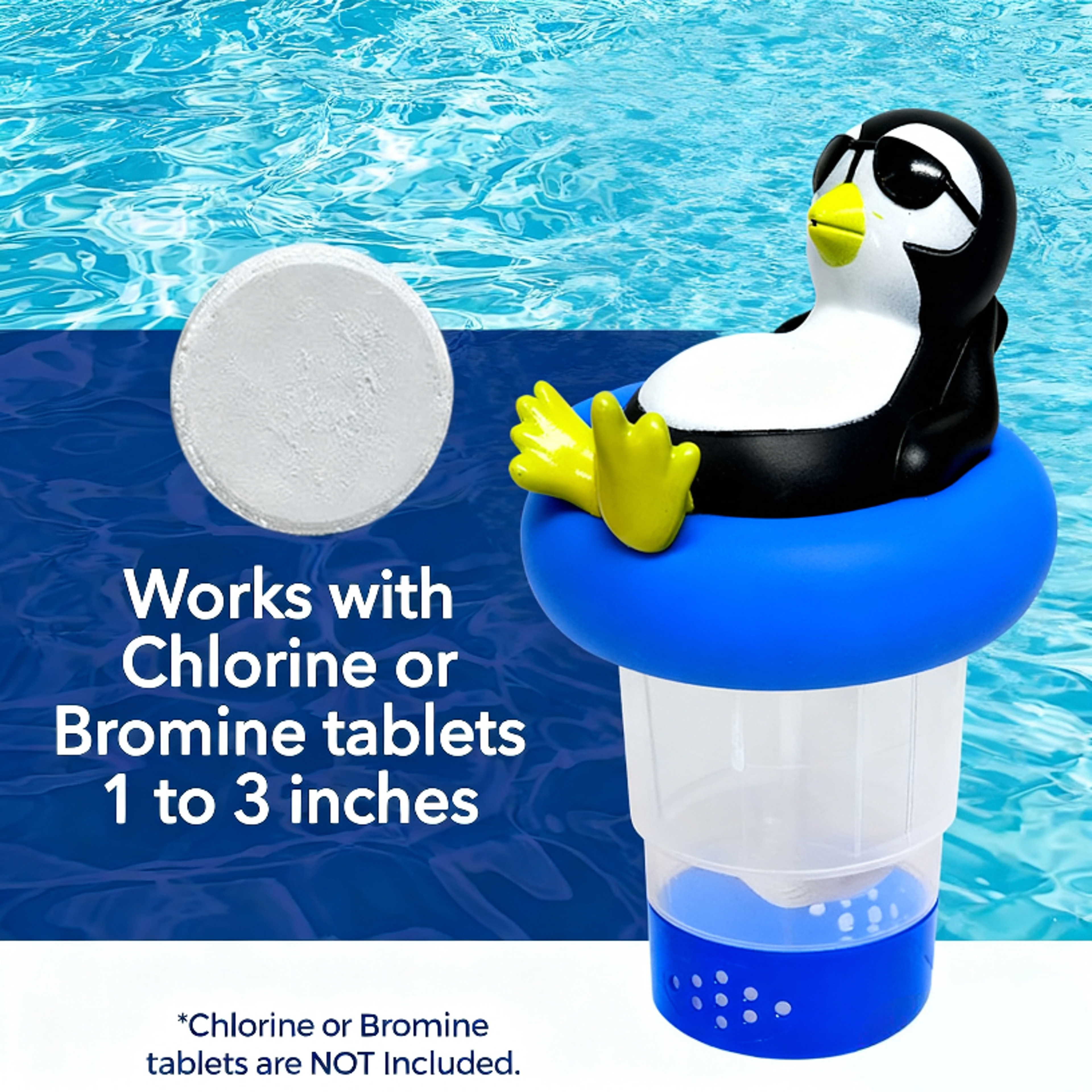 Floating Penguin Pool Chlorine Dispenser For Chlorine Tablets 2
