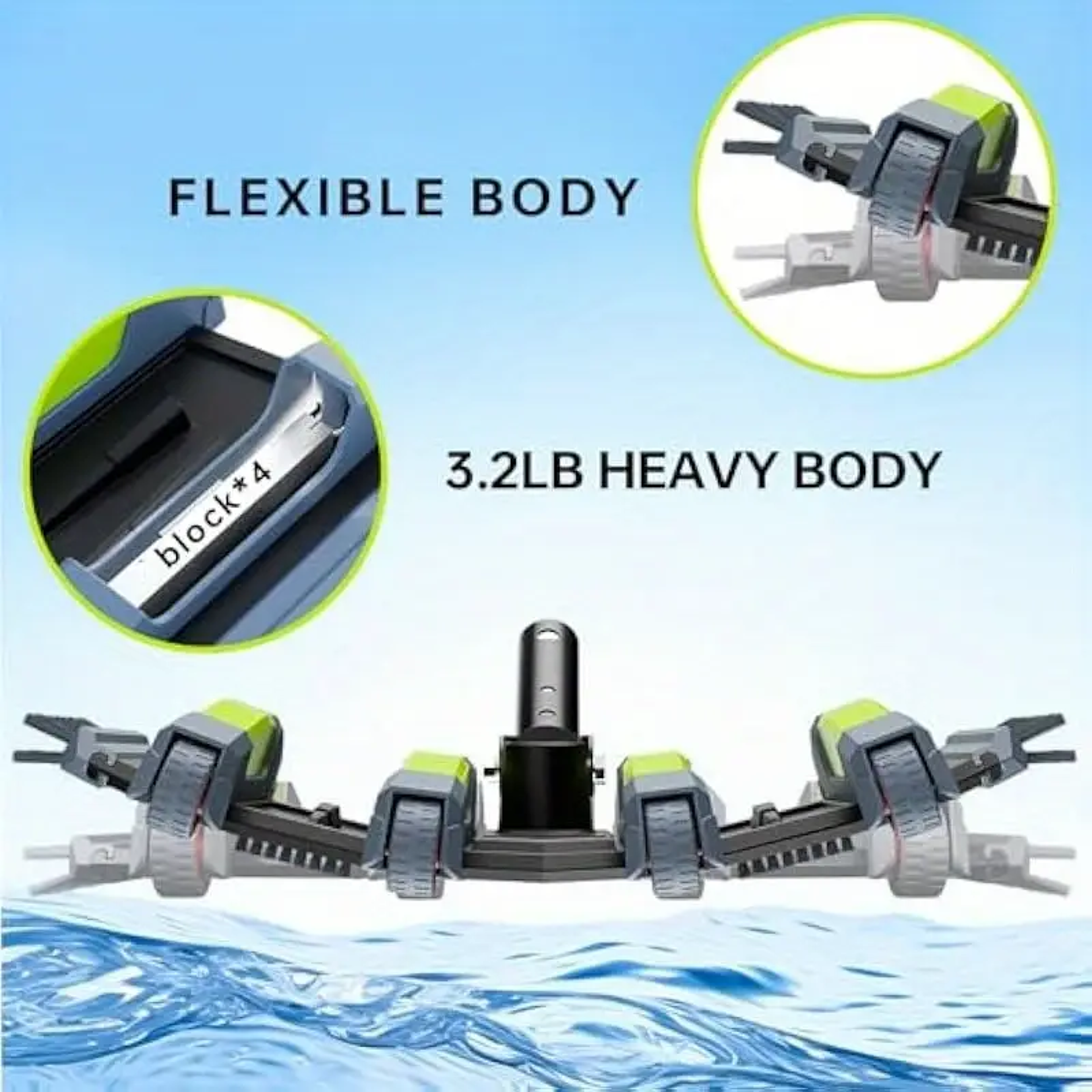 Heavy Duty Pool Vacuum Head With Side  Bottom Brushes For Deep Pool Cleaning 1
