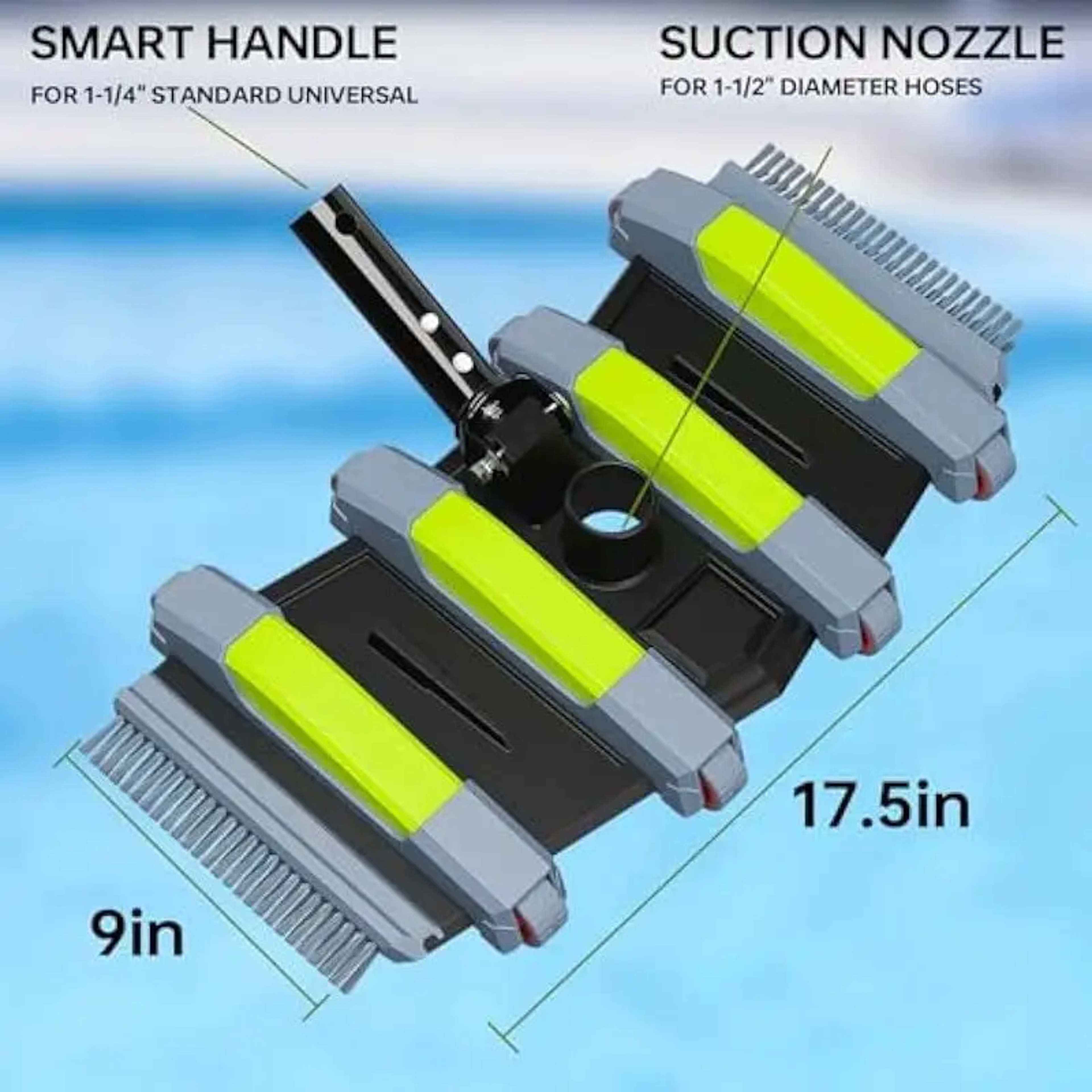 Heavy Duty Pool Vacuum Head With Side  Bottom Brushes For Deep Pool Cleaning 4