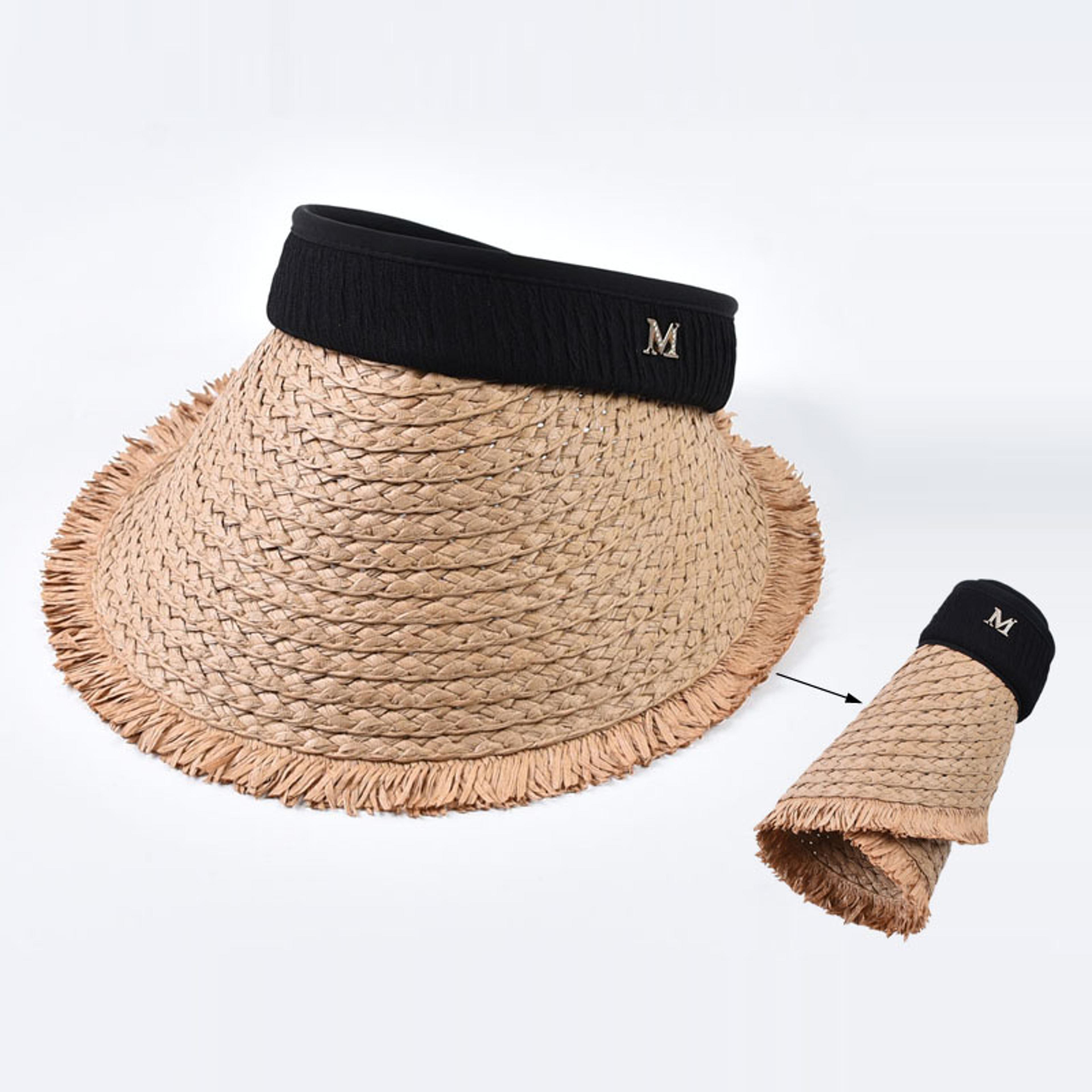 wide brim sun hat for women foldable straw visor with uv protection for beach & travel