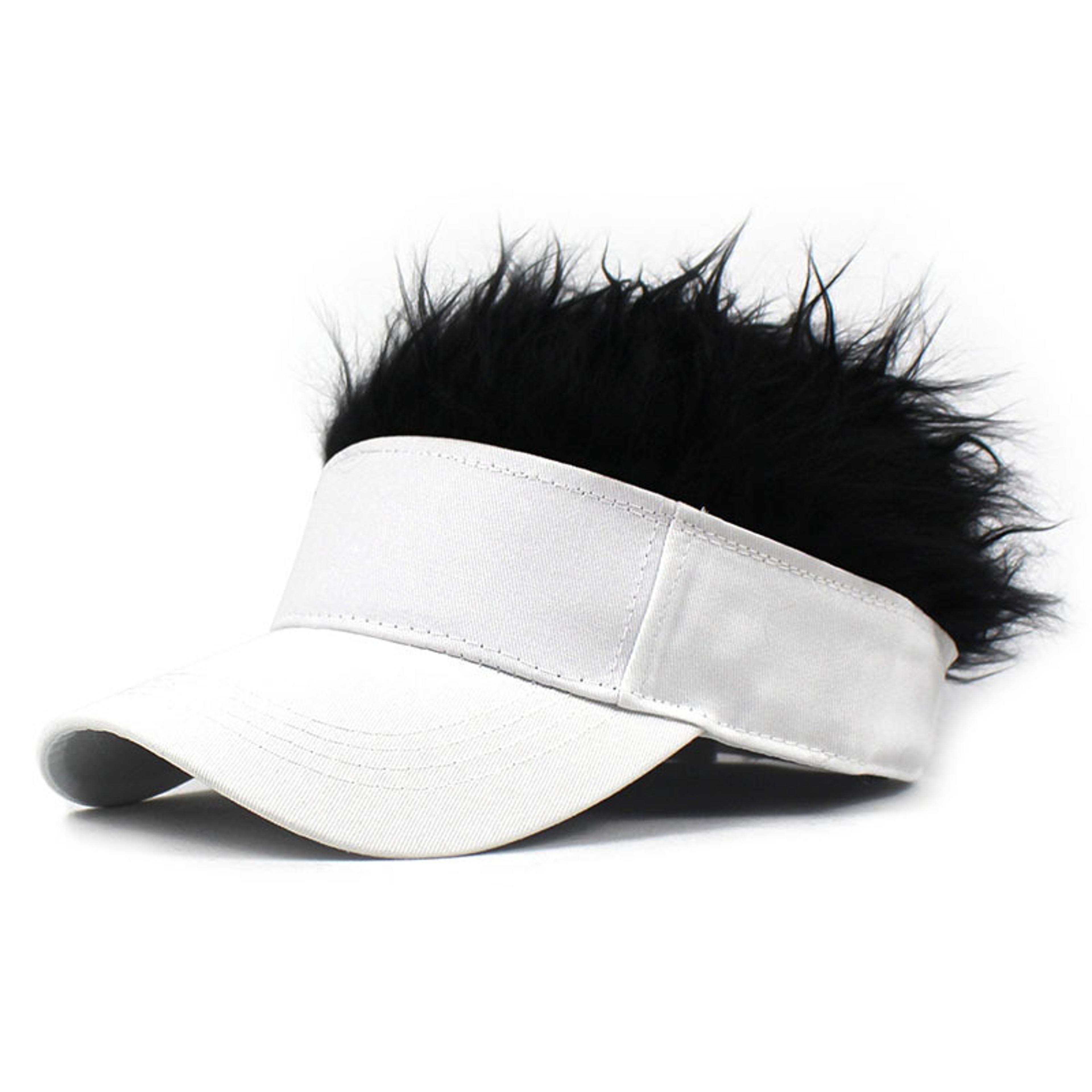 Funny Wig Baseball Cap With Hair Adjustable Novelty Hat For Outdoor Sports  Costume Fun 1