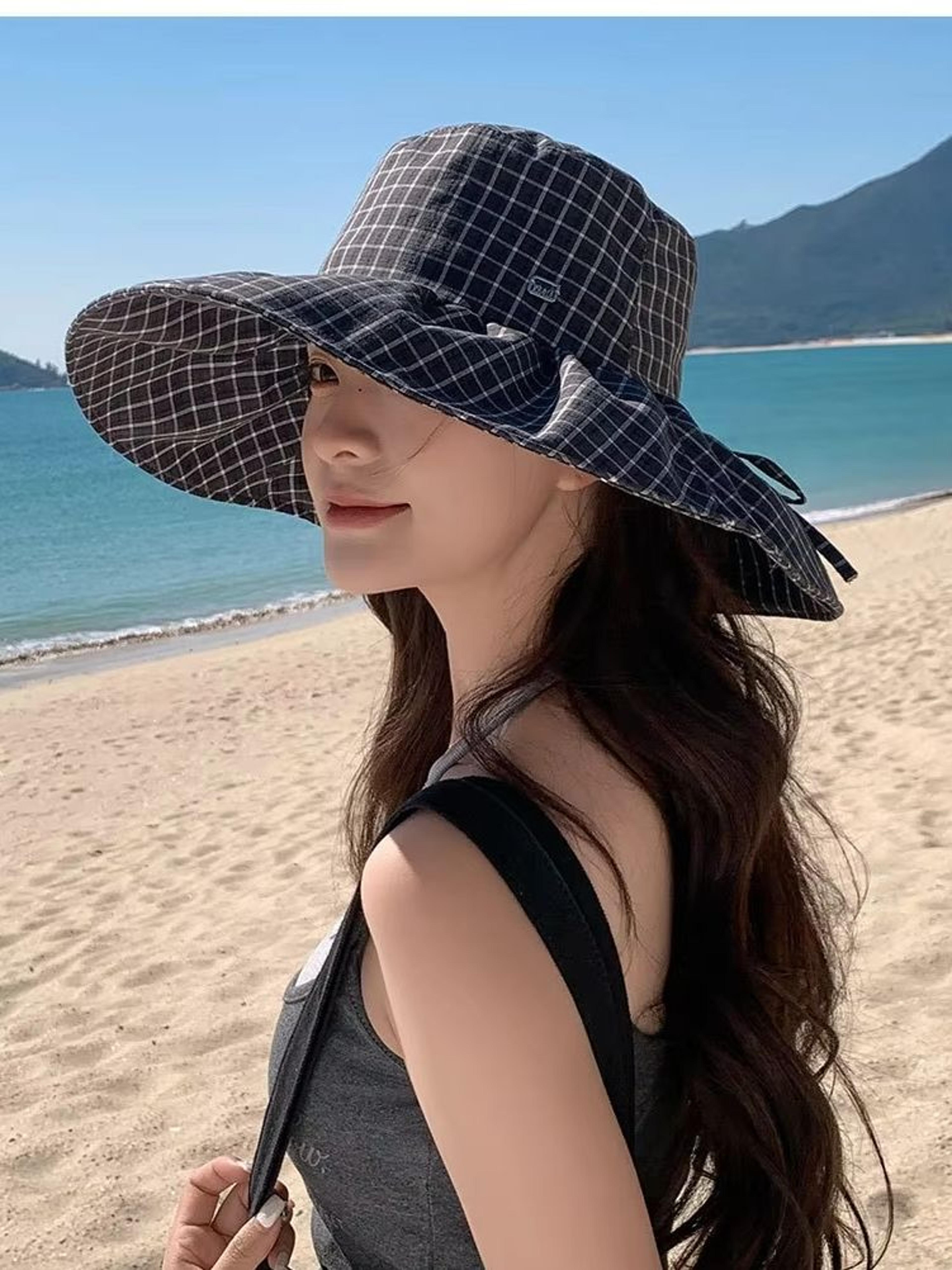 Womens Wide Brim UV Protection Sun Hat With Face Covering Neck Flap 2