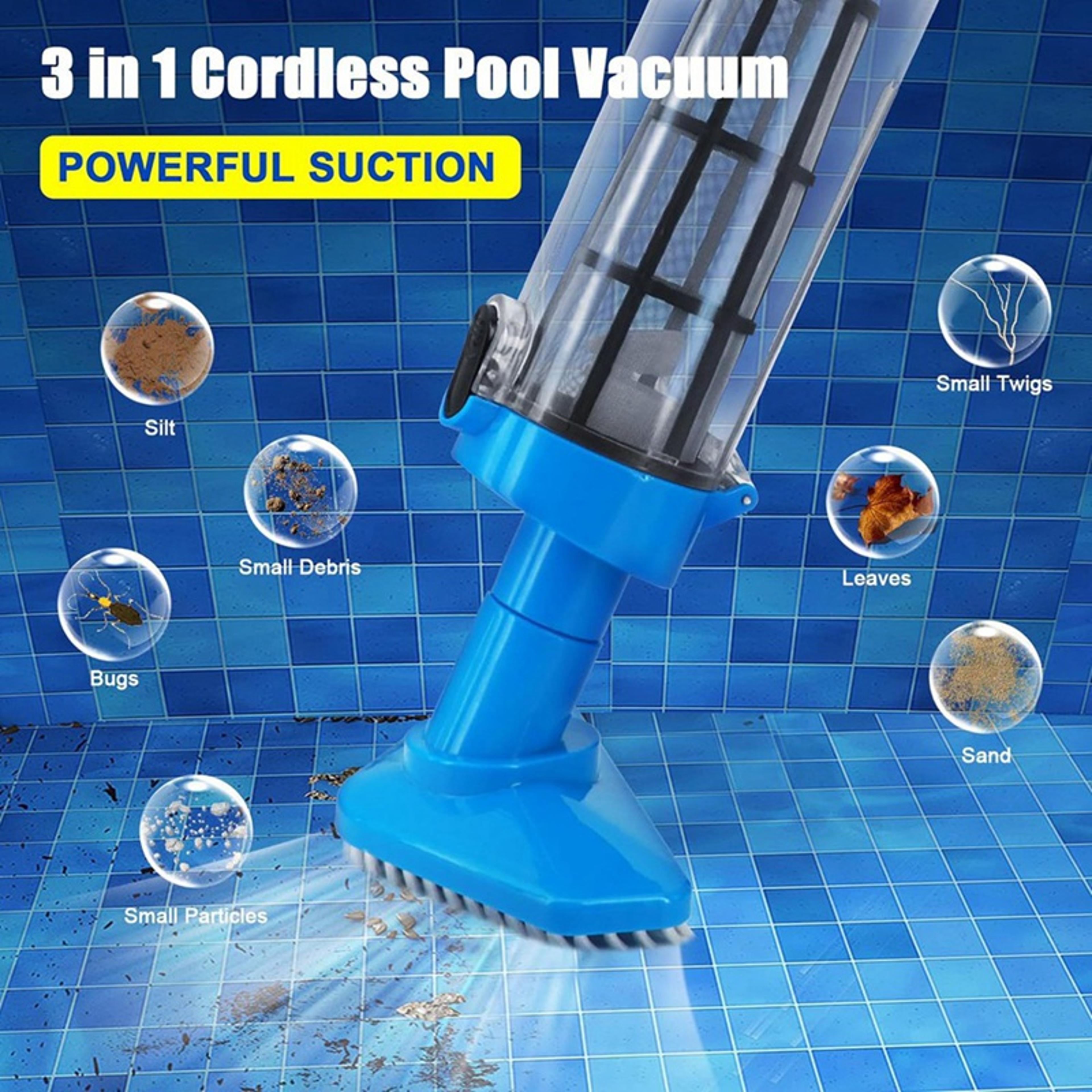 Cordless Pool Vacuum 3 In 1 Handheld Pool Cleaner For Spas Hot Tubs  Small Pools 2