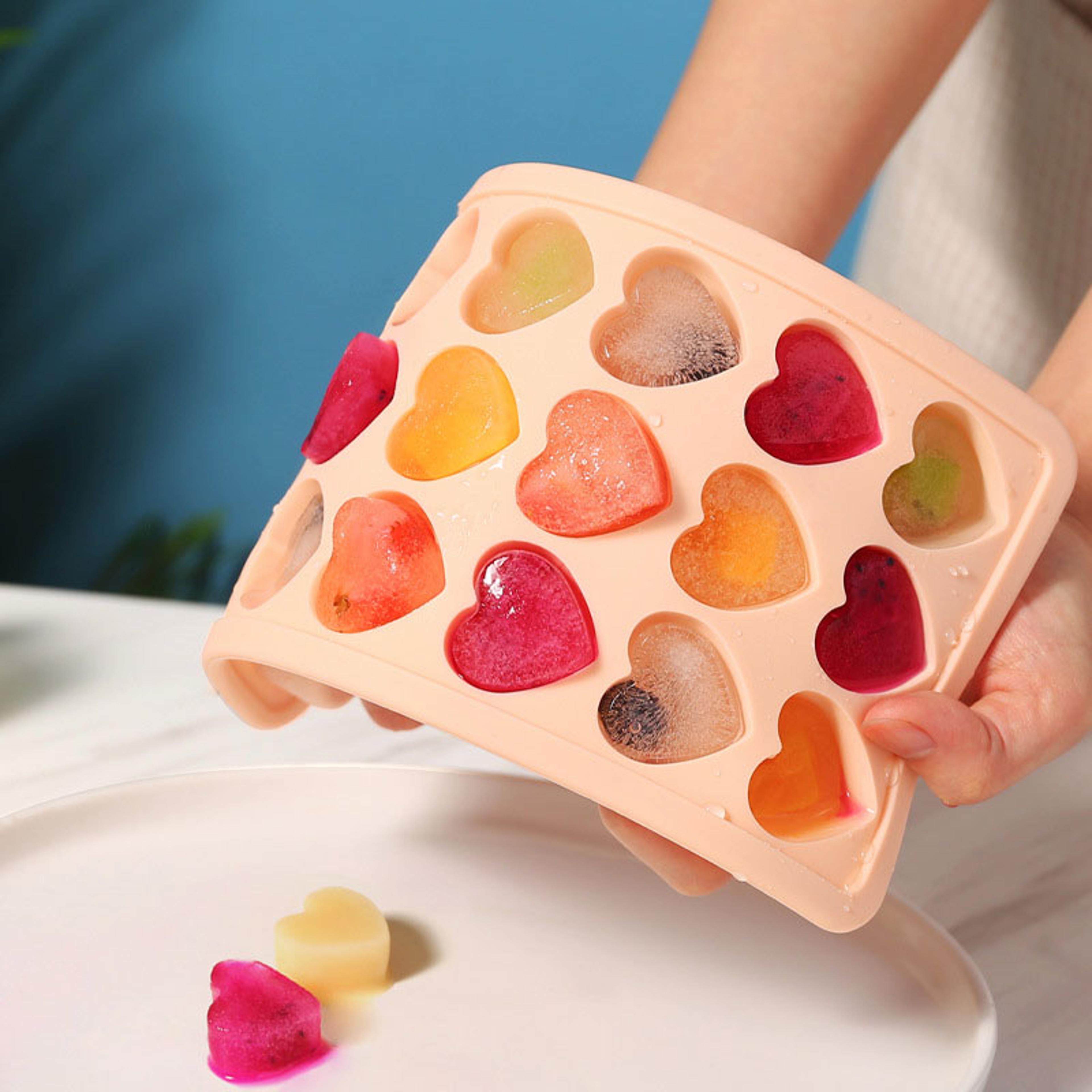 heart ice cube tray with lid silicone heart shaped ice mold for drinks chocolate and candy