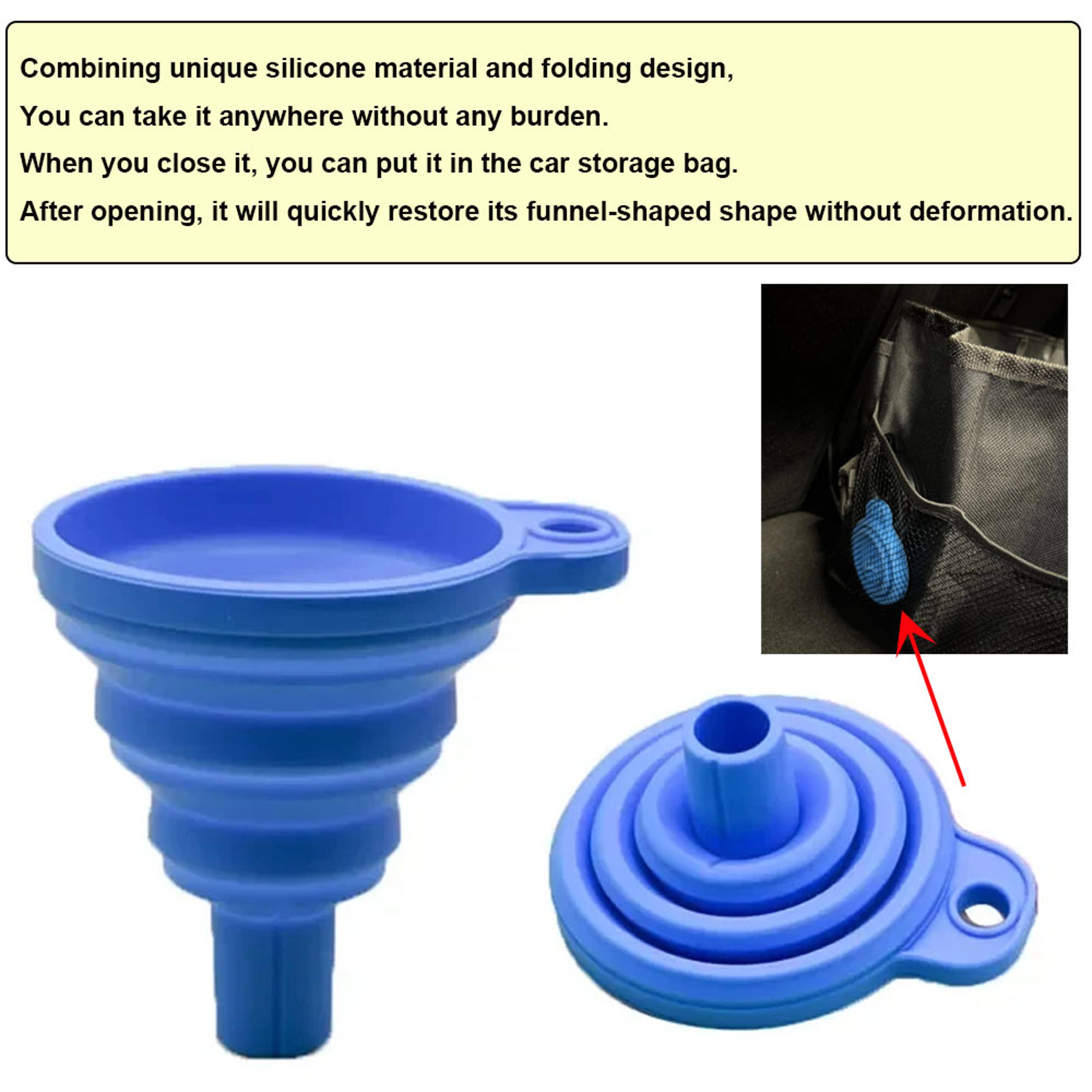 Universal Silicone Oil Funnel For Cars Foldable Car Engine Funnel For Clean Oil  Fluid Changes 4
