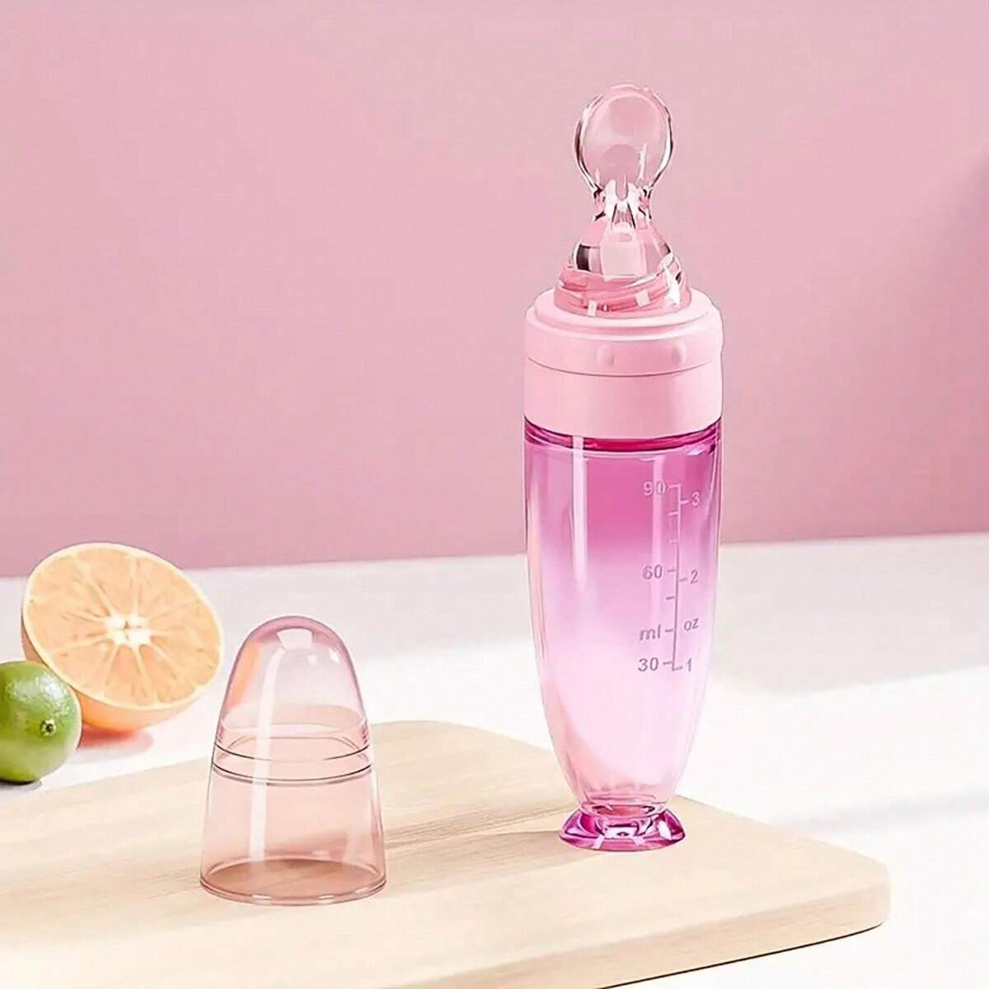 Portable Silicone Baby Food Feeder Spoon Bottle With Dust Cap 5