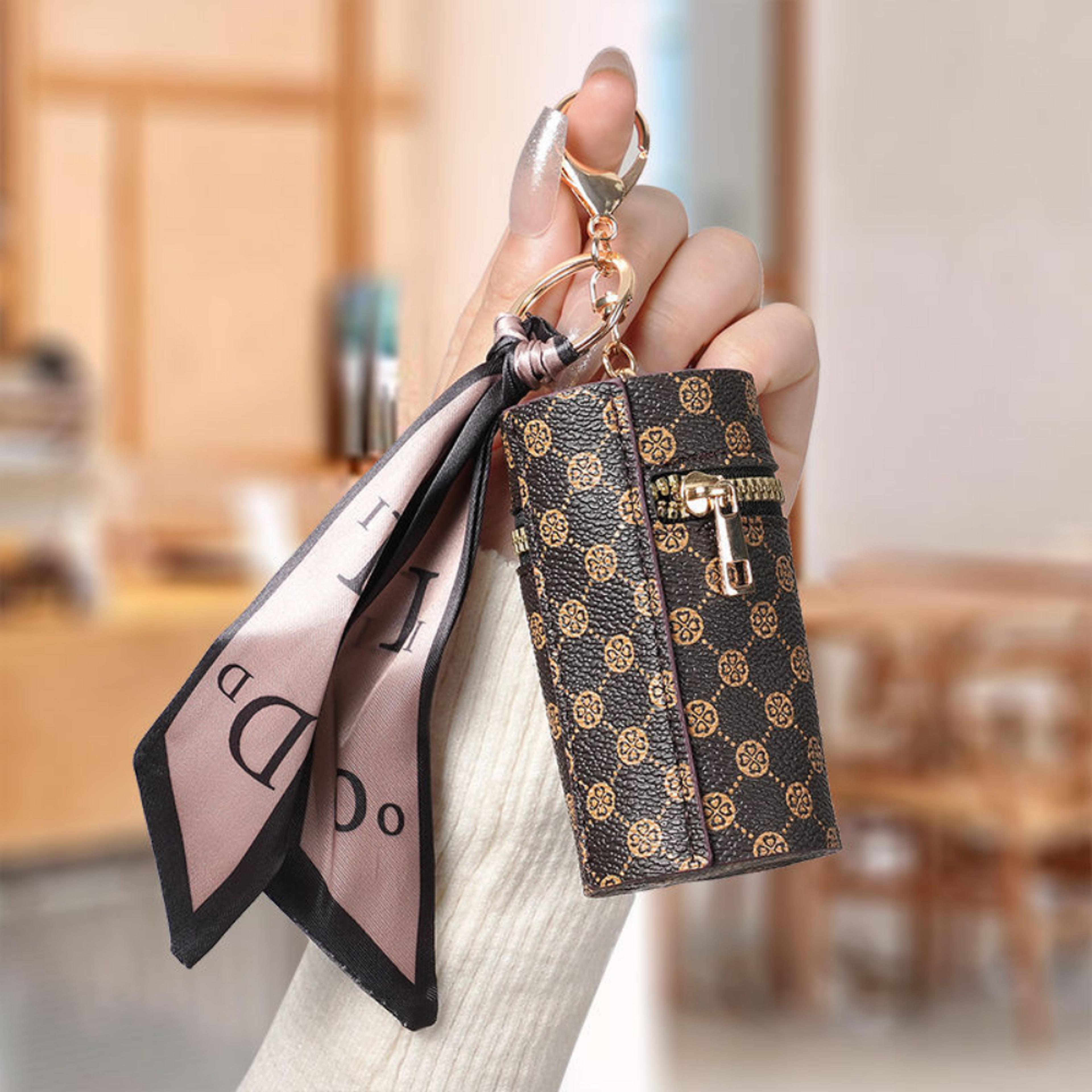 Luxury Mini Coin Purse Keychain Wallet For Earbuds Lipstick  Essentials 9