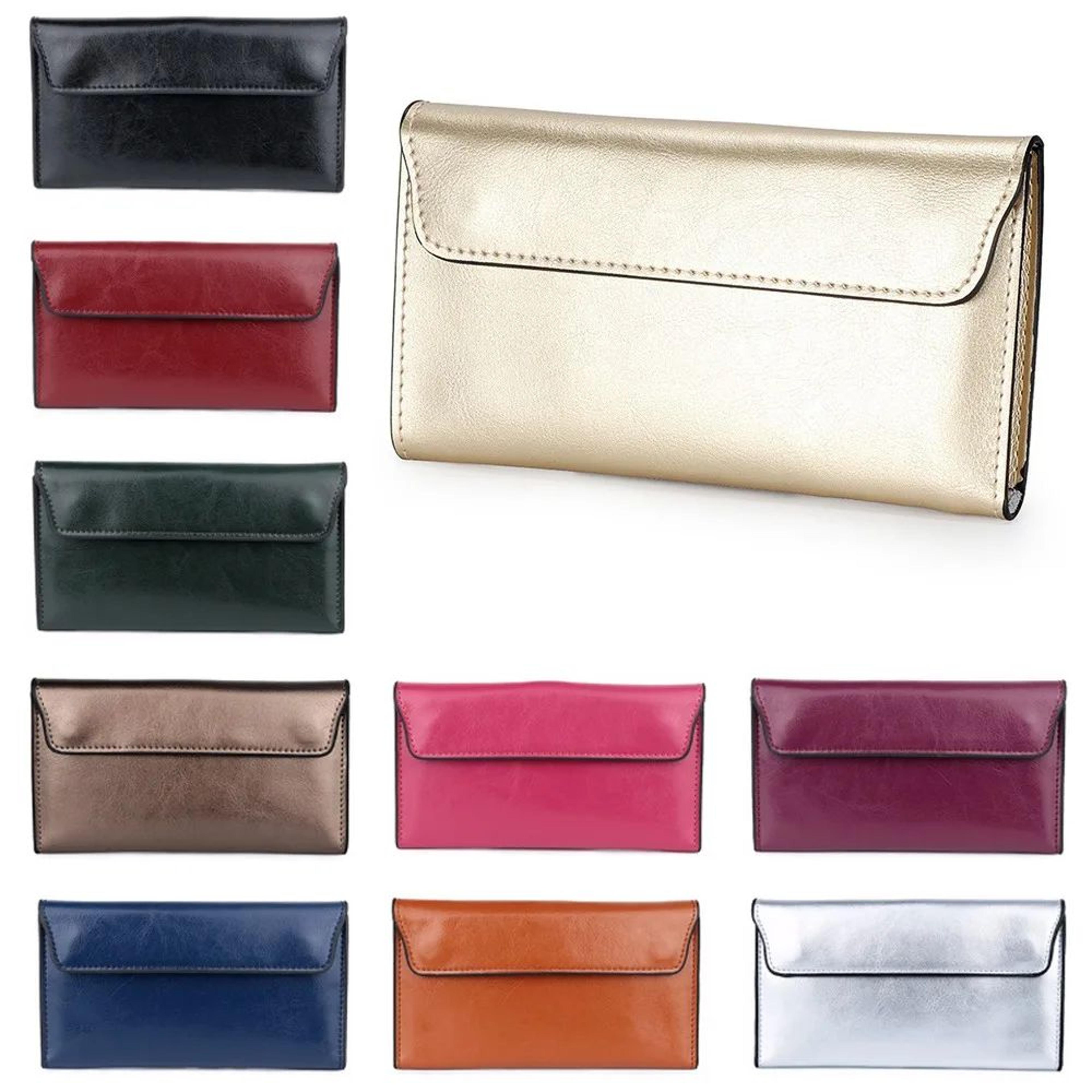 Slim Genuine Leather Women Long Wallet Large Capacity Coin Purse Clutch Bag 3