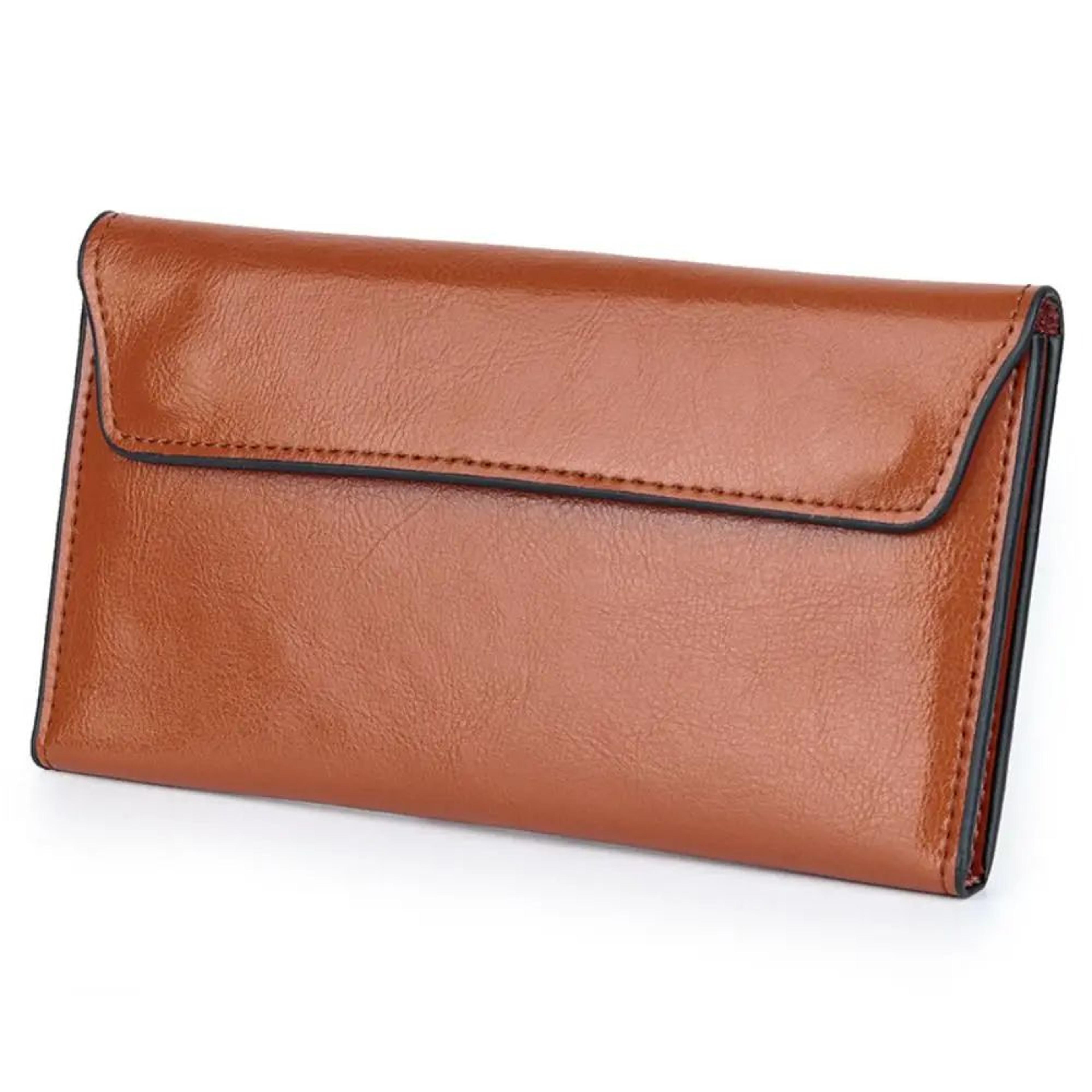 Slim Genuine Leather Women Long Wallet Large Capacity Coin Purse Clutch Bag 6