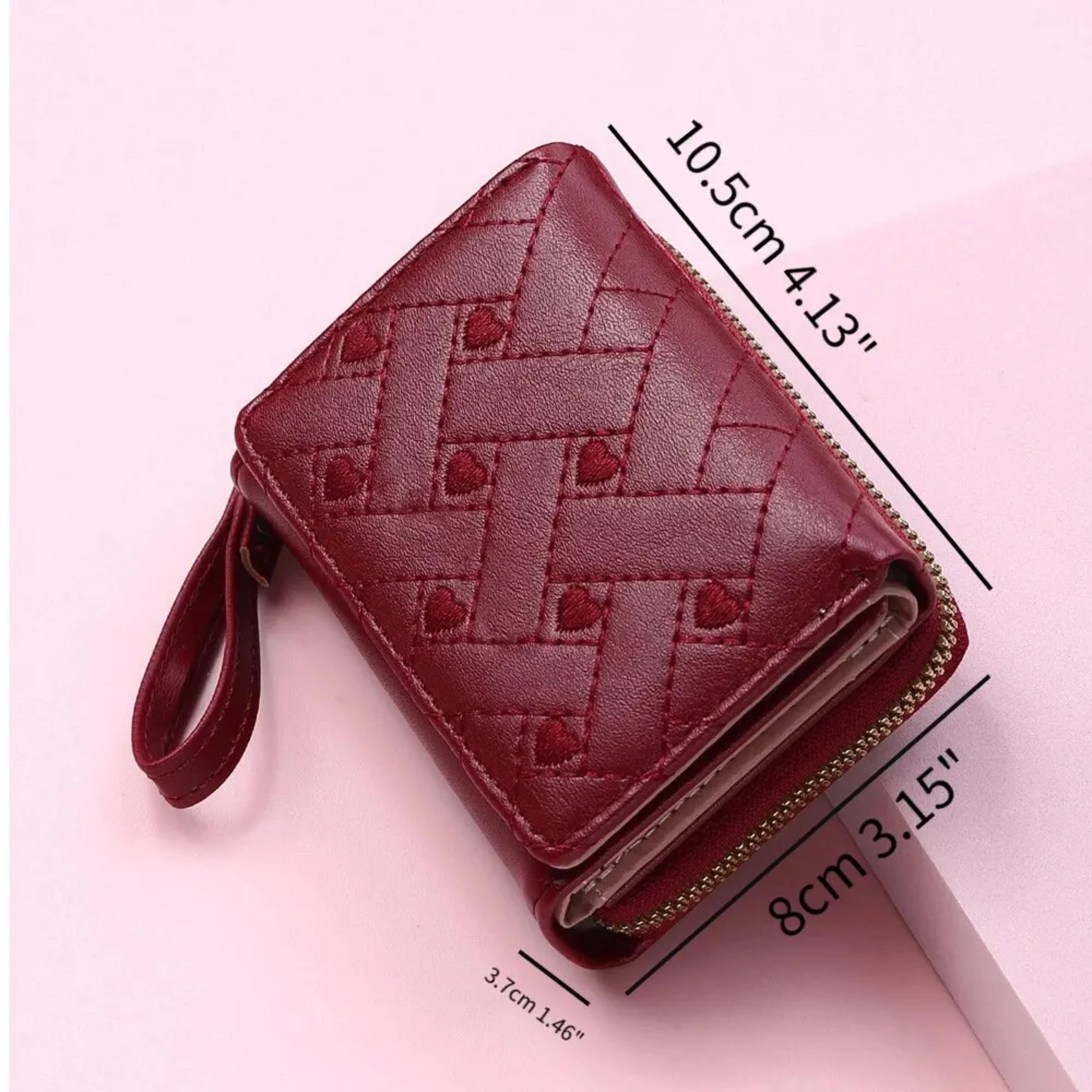 Embroidered Love Zipper Wallet For Women Large Capacity Card Holder 2