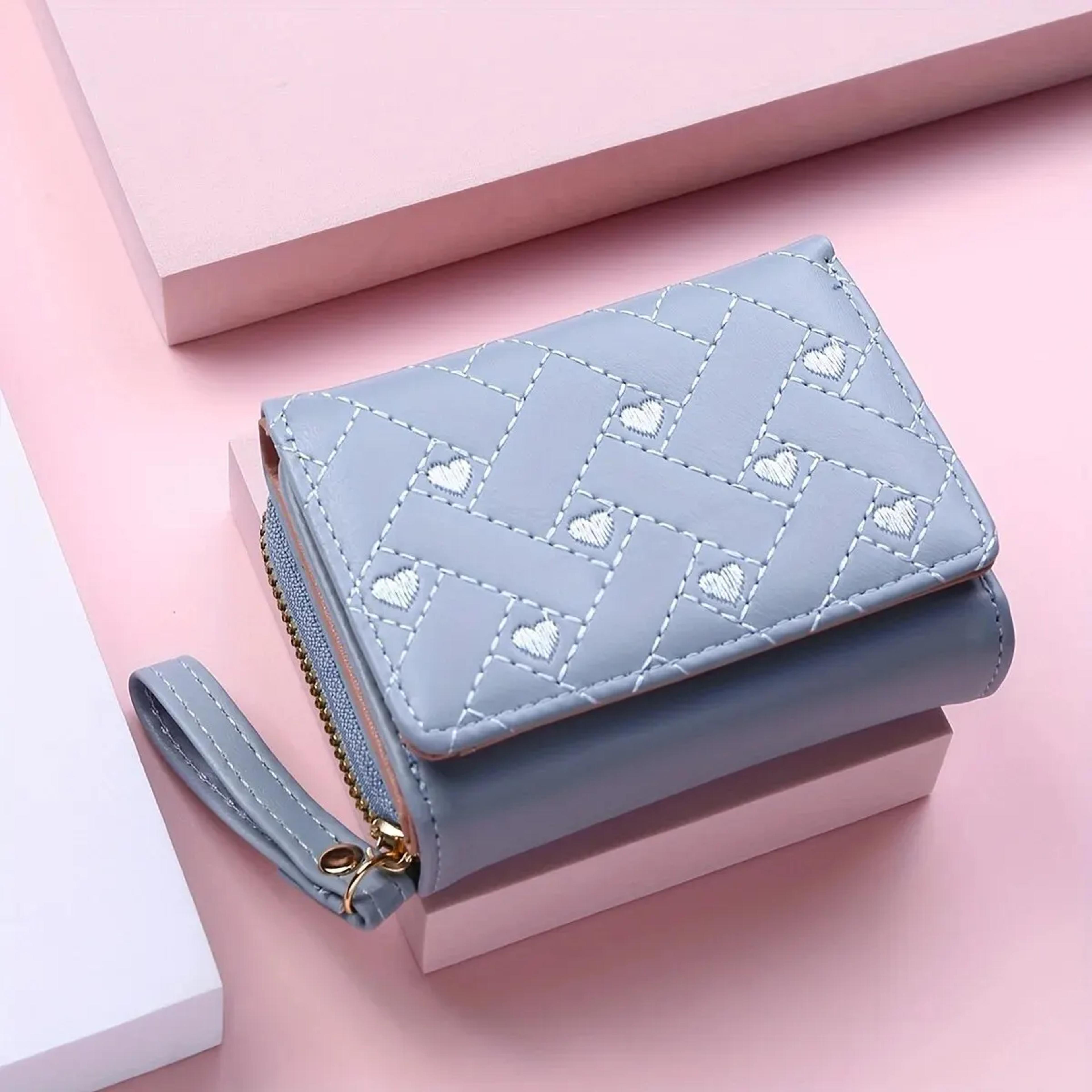 Embroidered Love Zipper Wallet For Women Large Capacity Card Holder 3