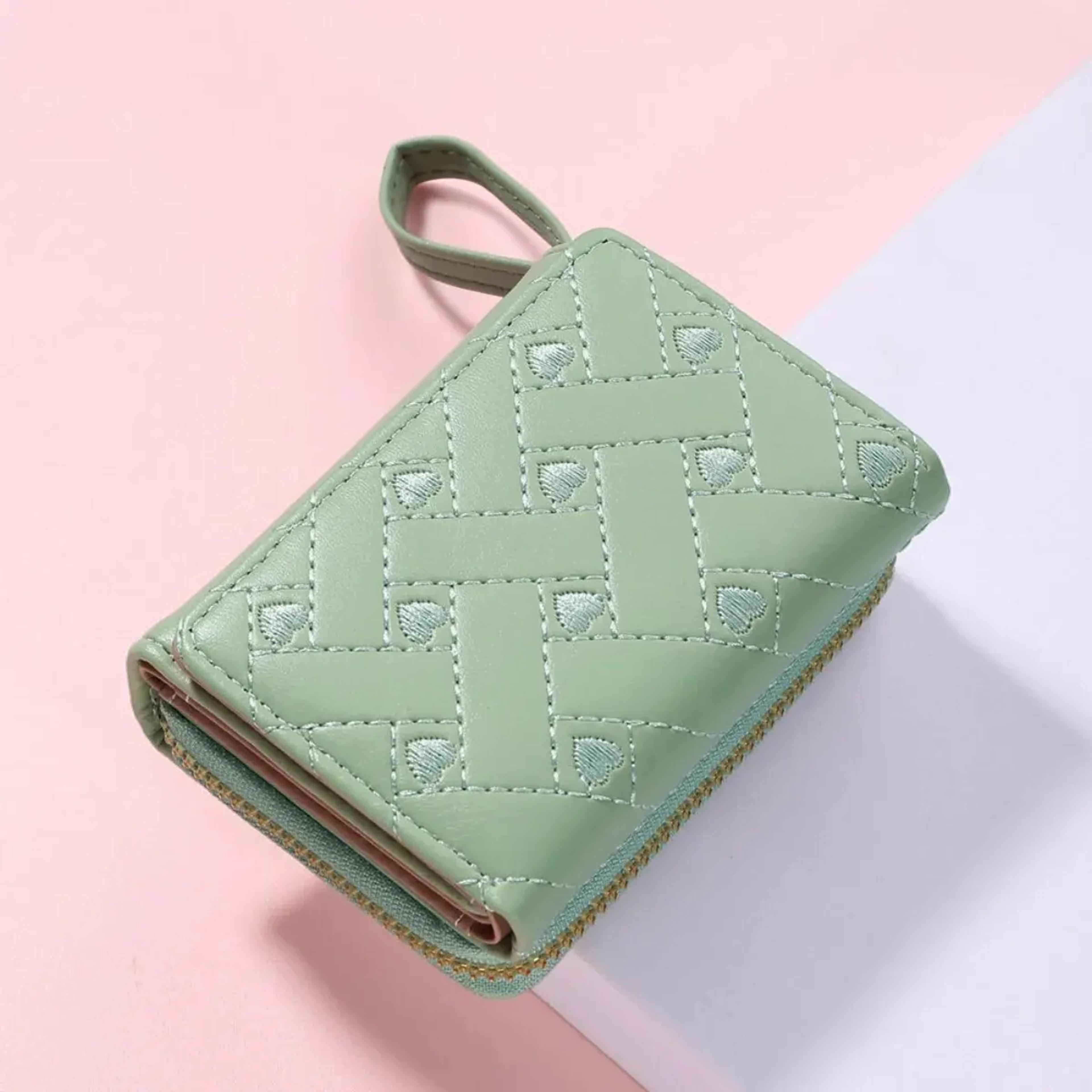 Embroidered Love Zipper Wallet For Women Large Capacity Card Holder 4