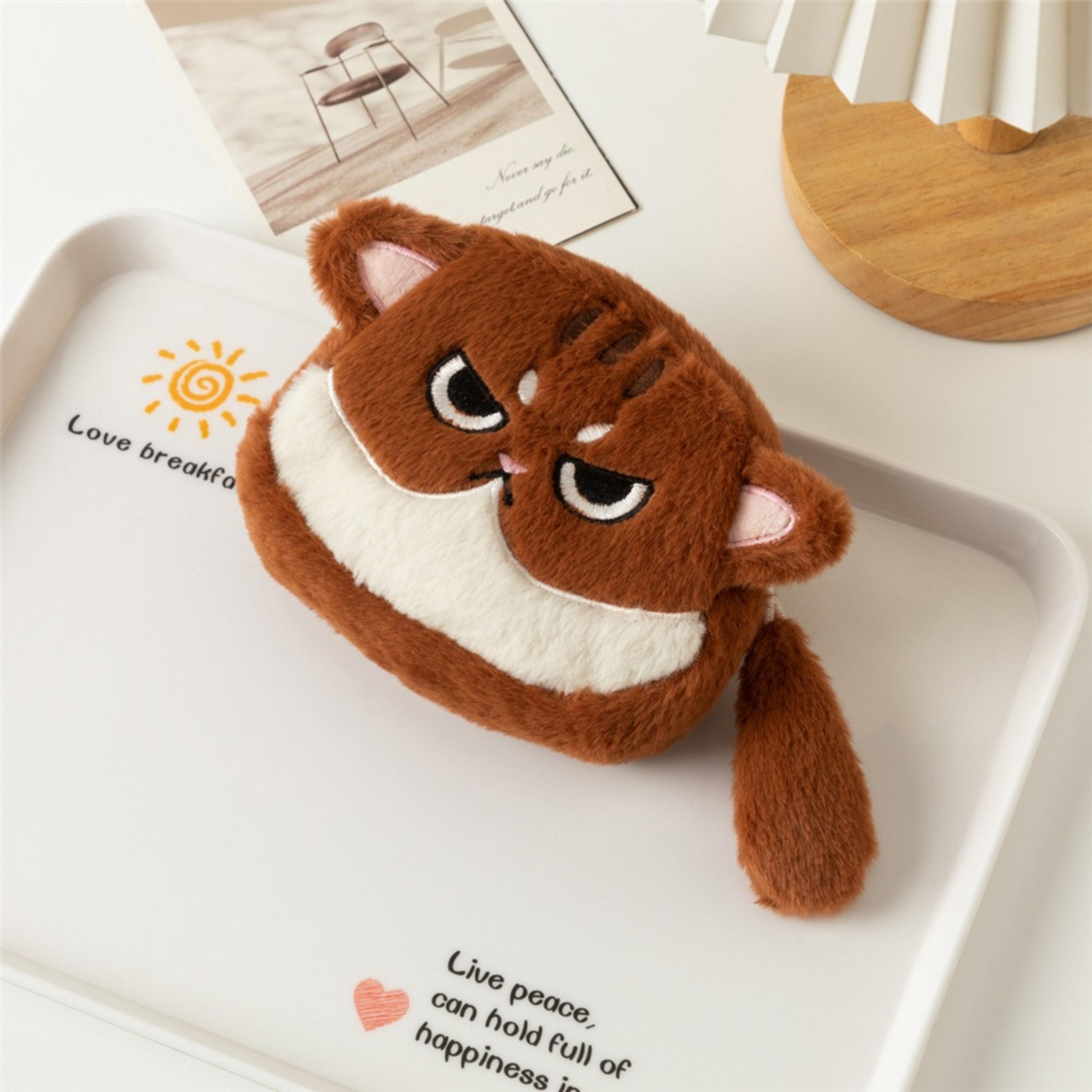 Cute Cat Coin Purse Plush Keychain Bag Mini Zipper Pouch For Kids And Daily Essentials 7