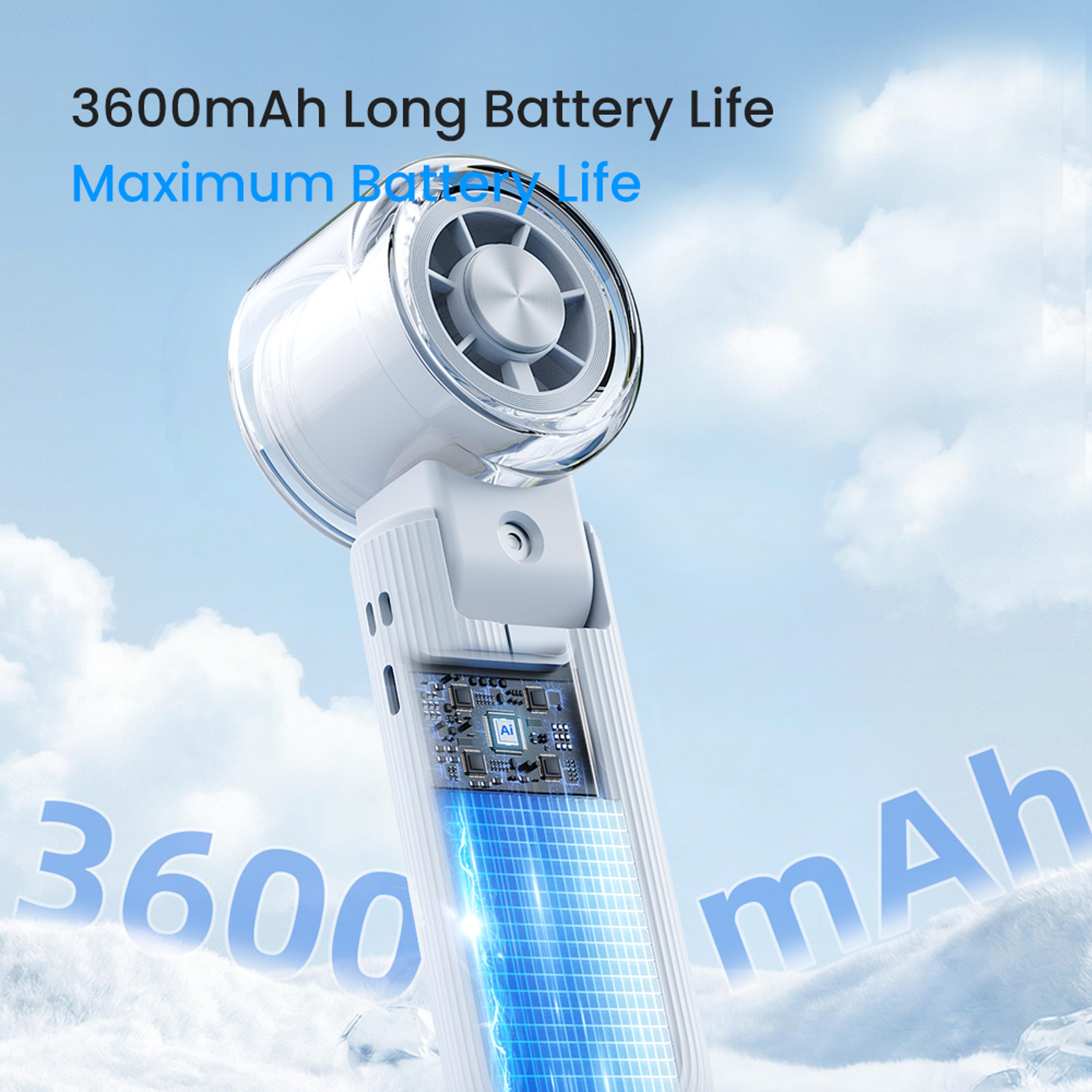 Portable Handheld Misting Fan With 3600mAh Battery USB Rechargeable Cooling Fan 7