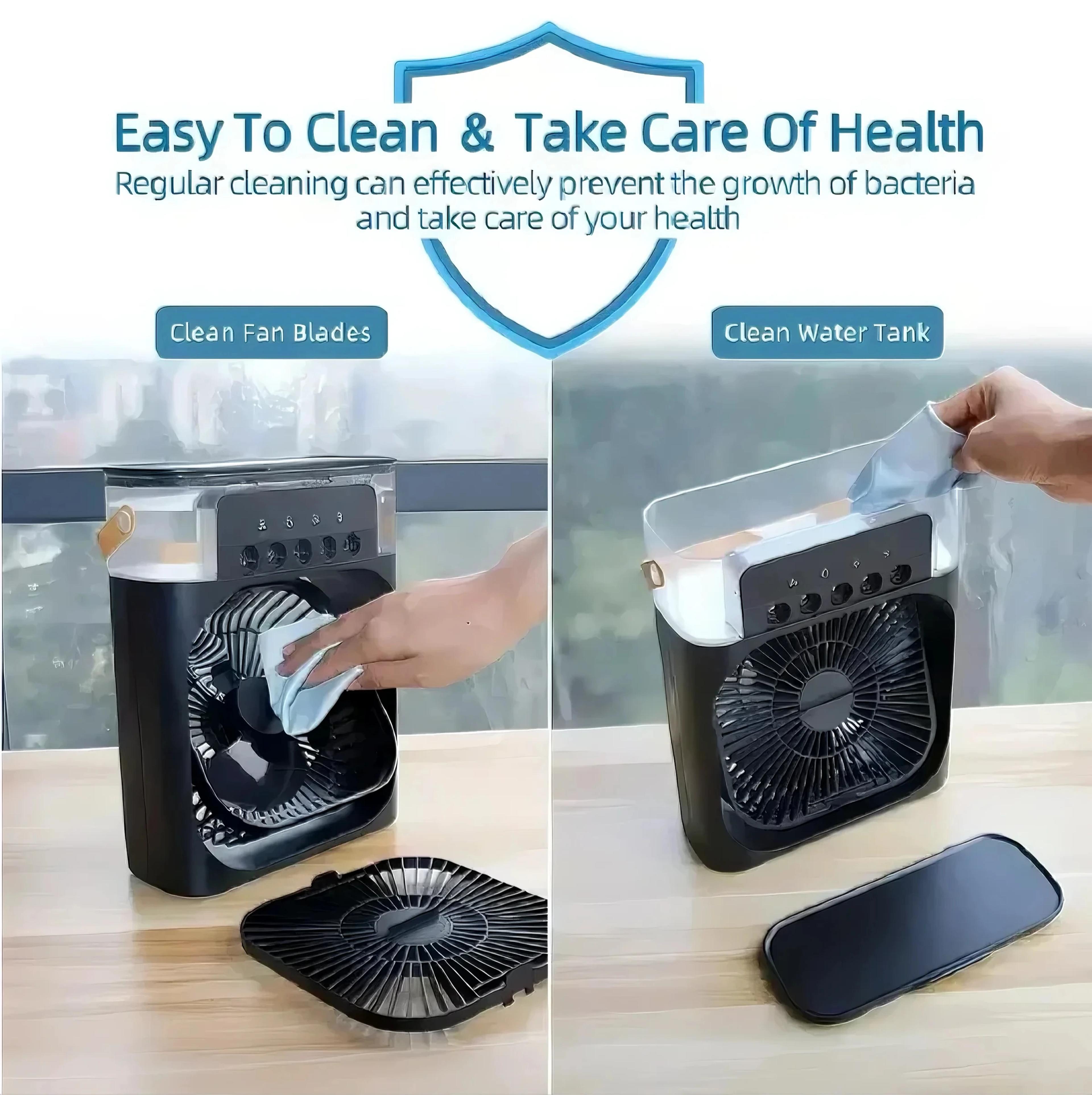 3 In 1 Portable Air Cooler Fan With Humidifier Mist And LED Night Light 7