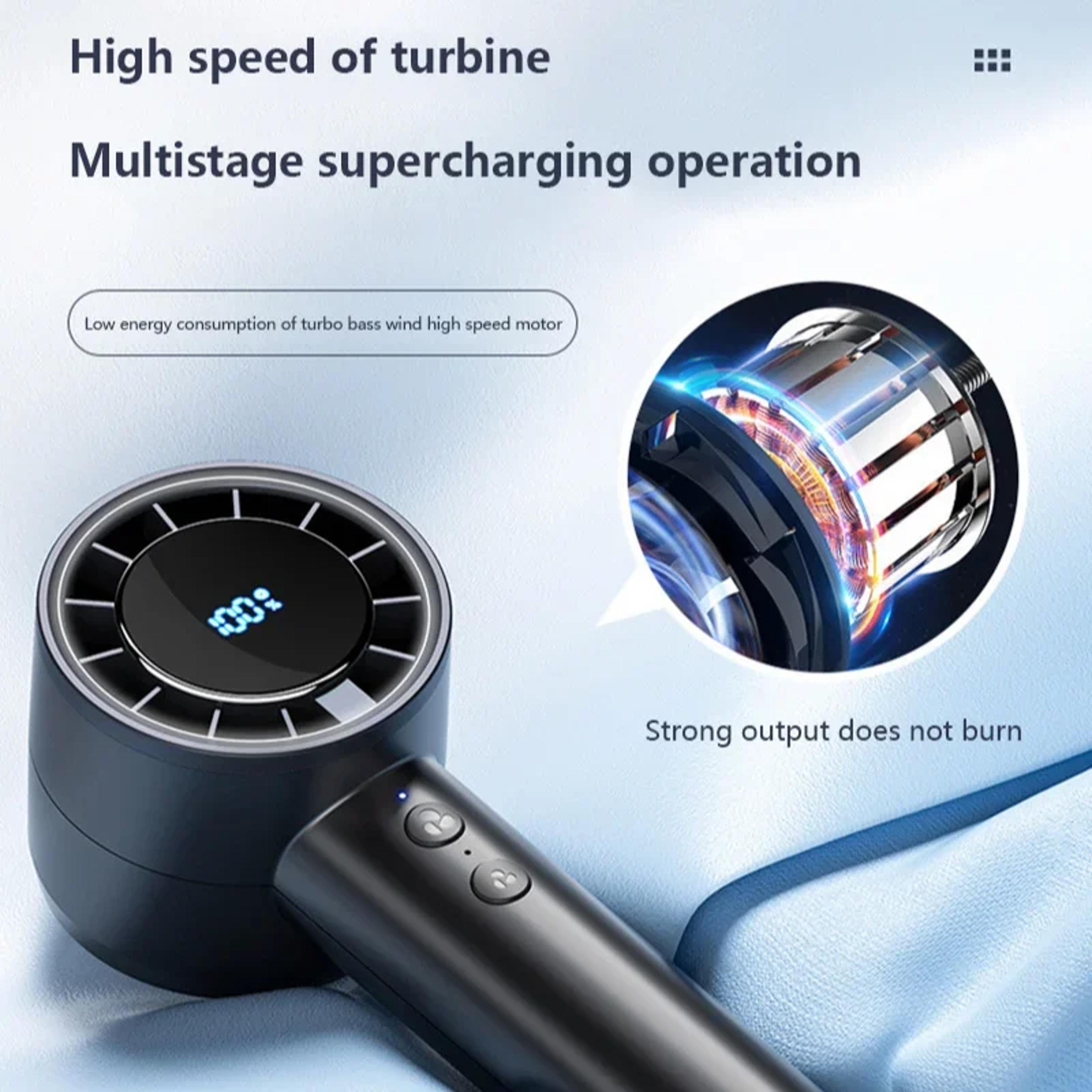 Portable Ice Pack Cooling Fan With LED Display USB Rechargeable Handheld Mini Air Conditioner 8