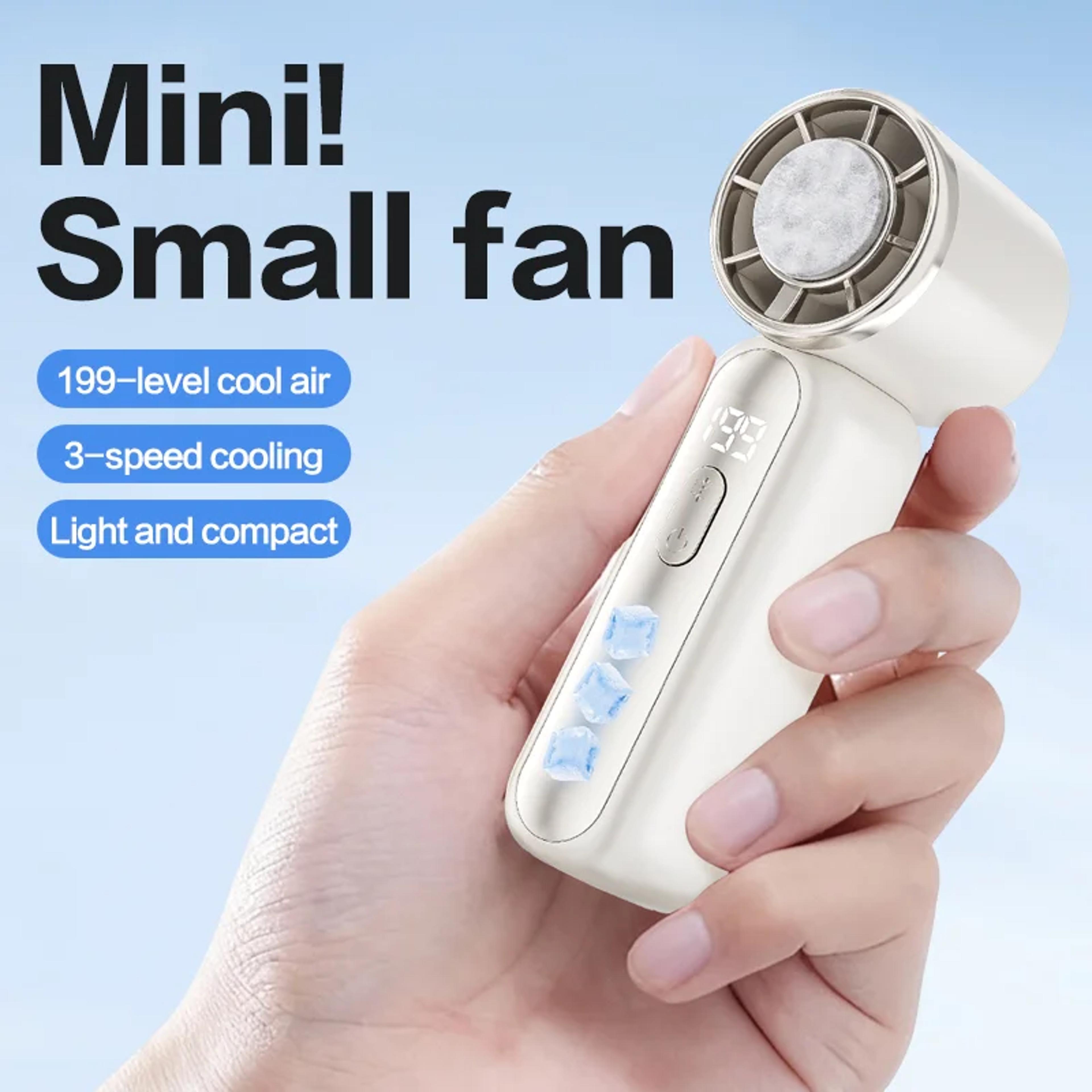 Portable Handheld Fan With ICE Cooling 199 Speed Rechargeable Mini Air Cooler 3