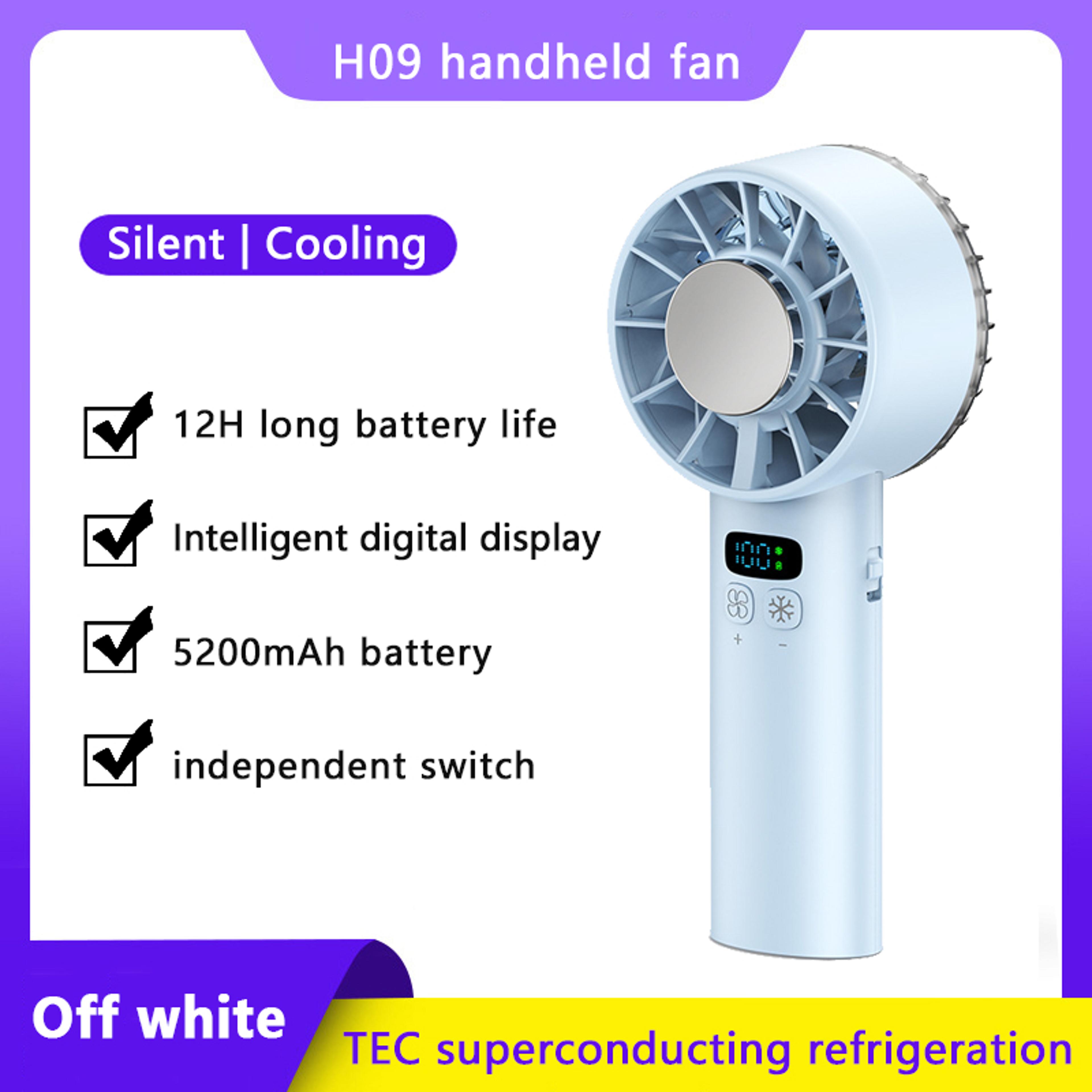 Portable Mini Handheld Fan With LED Display Semiconductor Cooling And 100 Speed Settings Rechargeab 6