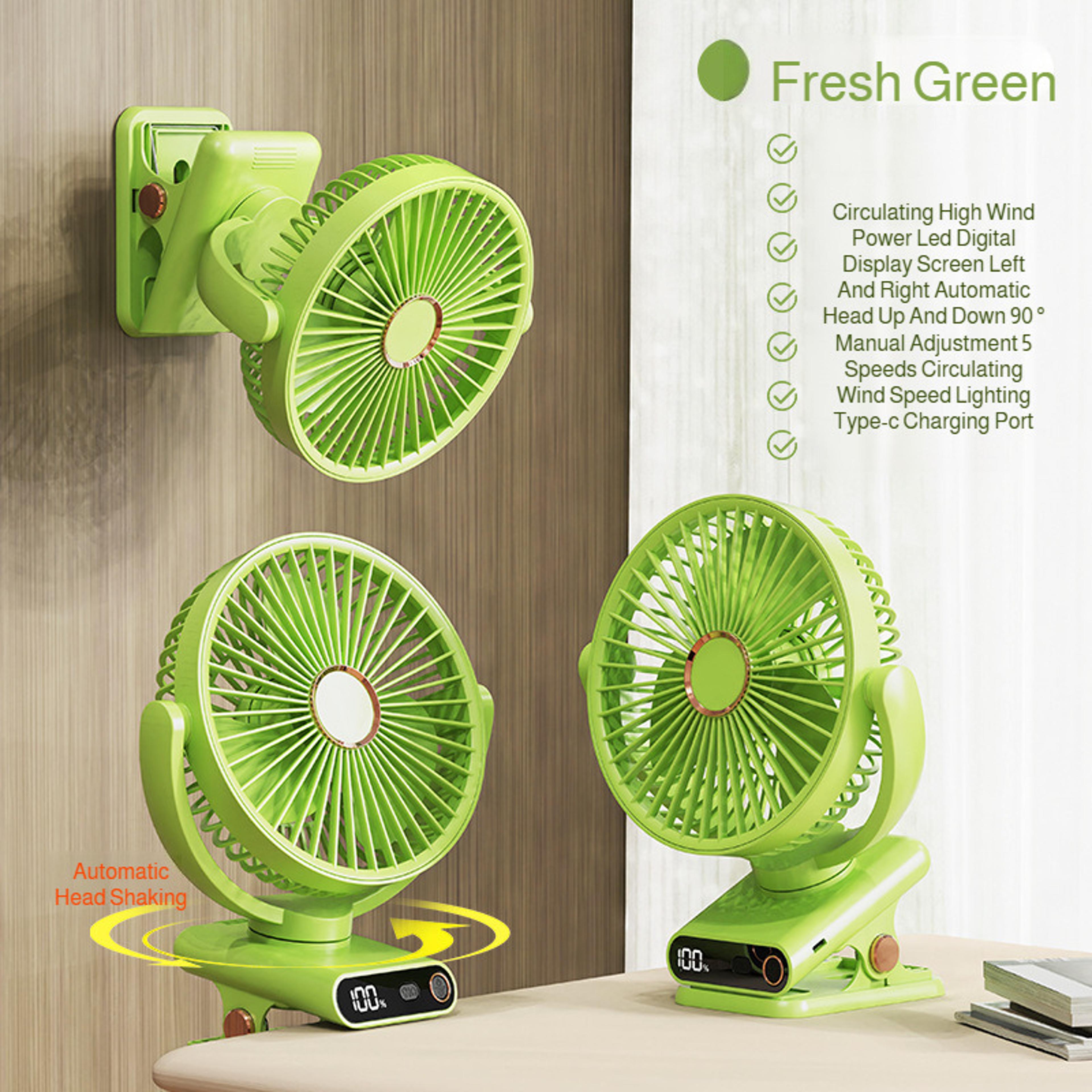 Digital Display Swing Clip Fan With Night Light Portable Cooling Fan 5