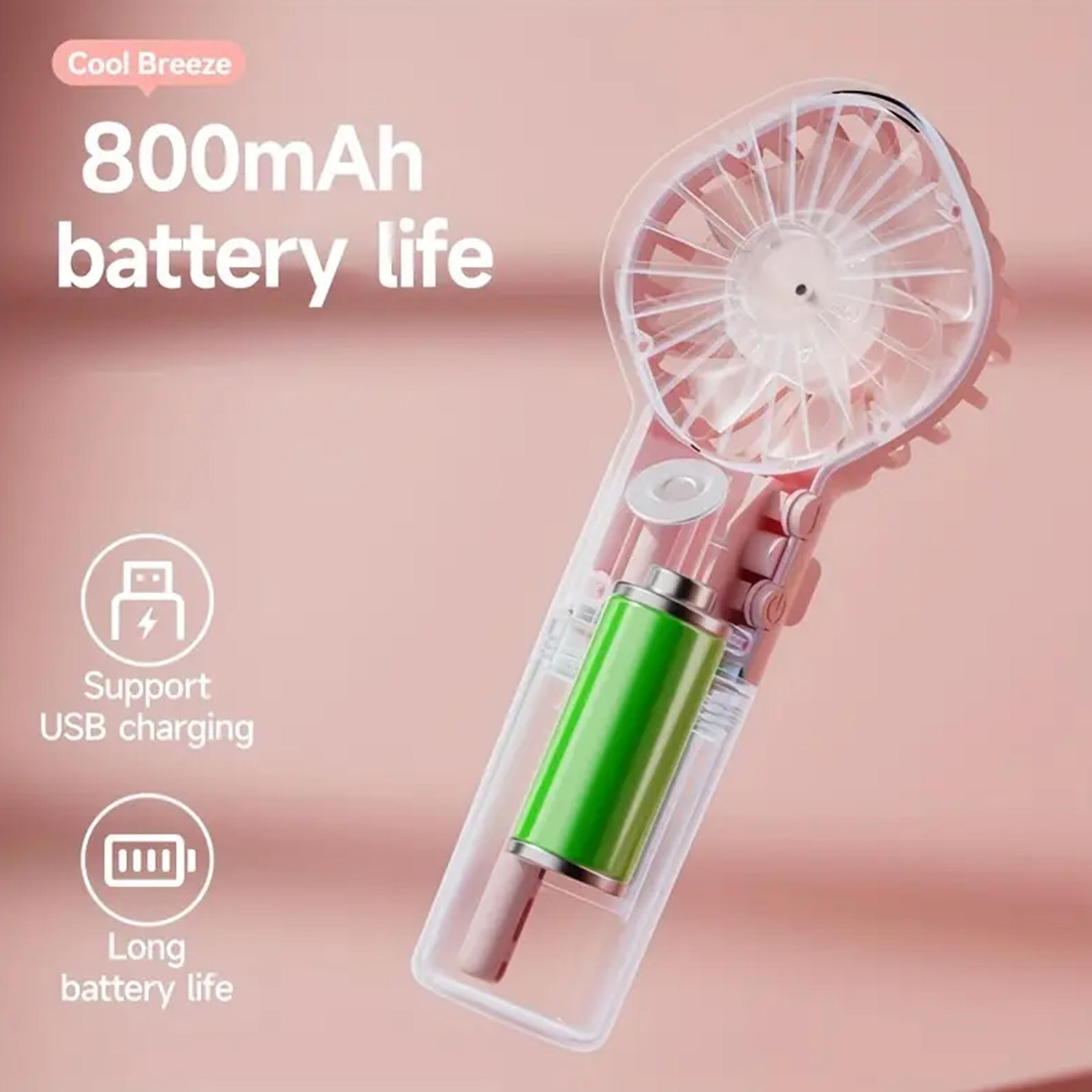Handheld Mini Fan Portable Mist Cooler Rechargeable USB Fan With Cooling Spray Humidifier 7