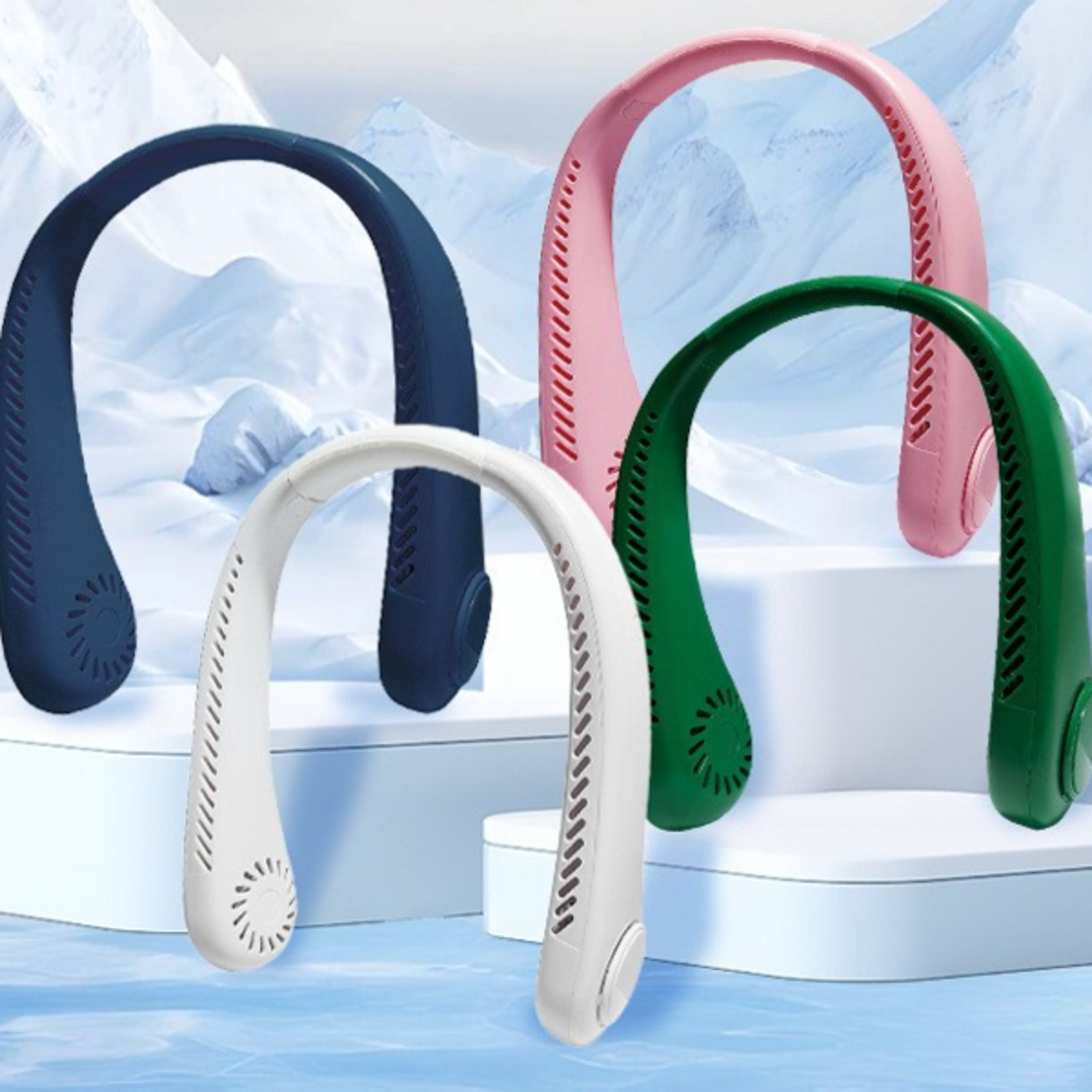 portable neck fan 360° cooling wearable rechargeable personal fan