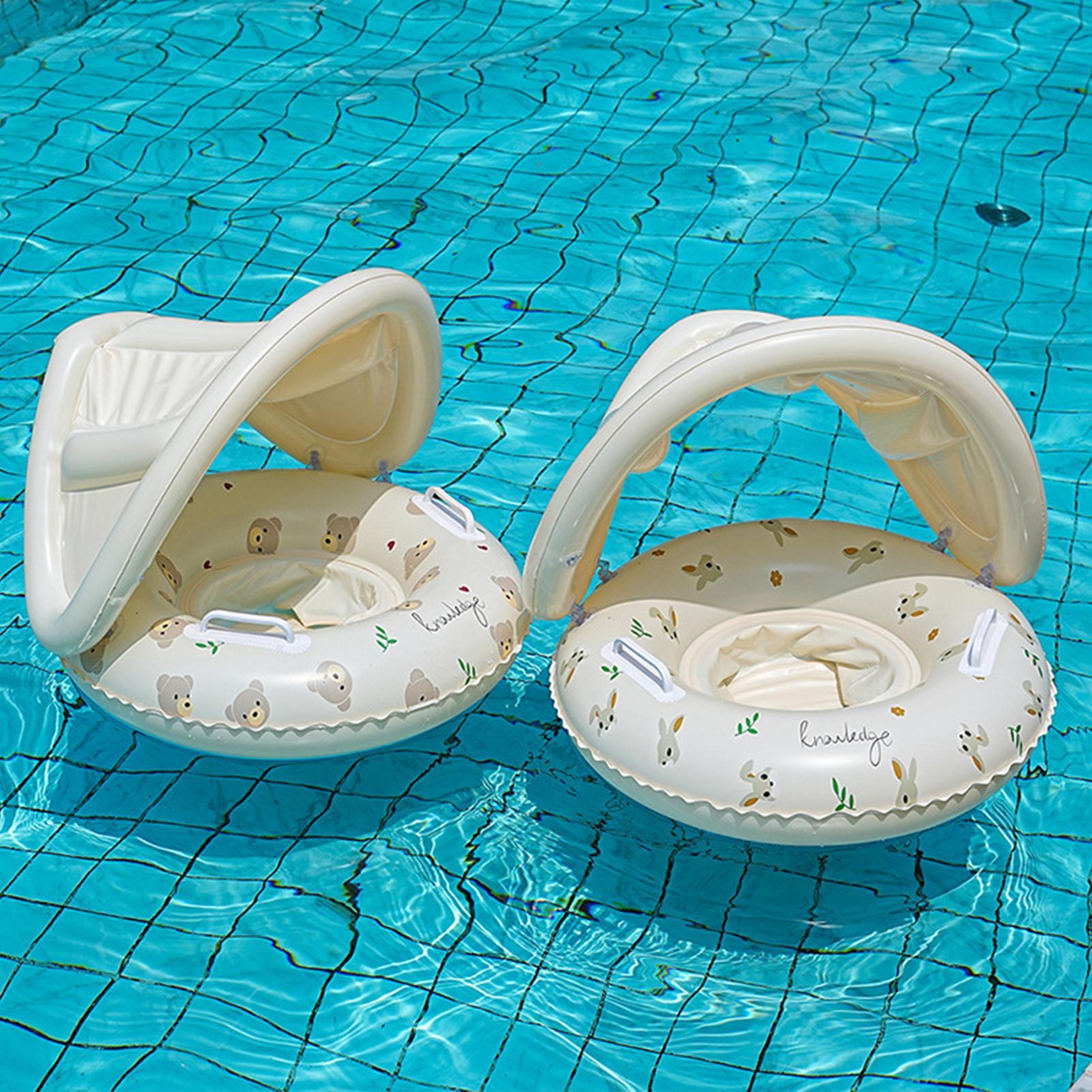 Removable Sunshade Kids Pool Float Baby Swimming Float With UV Protection Seat Ring 1