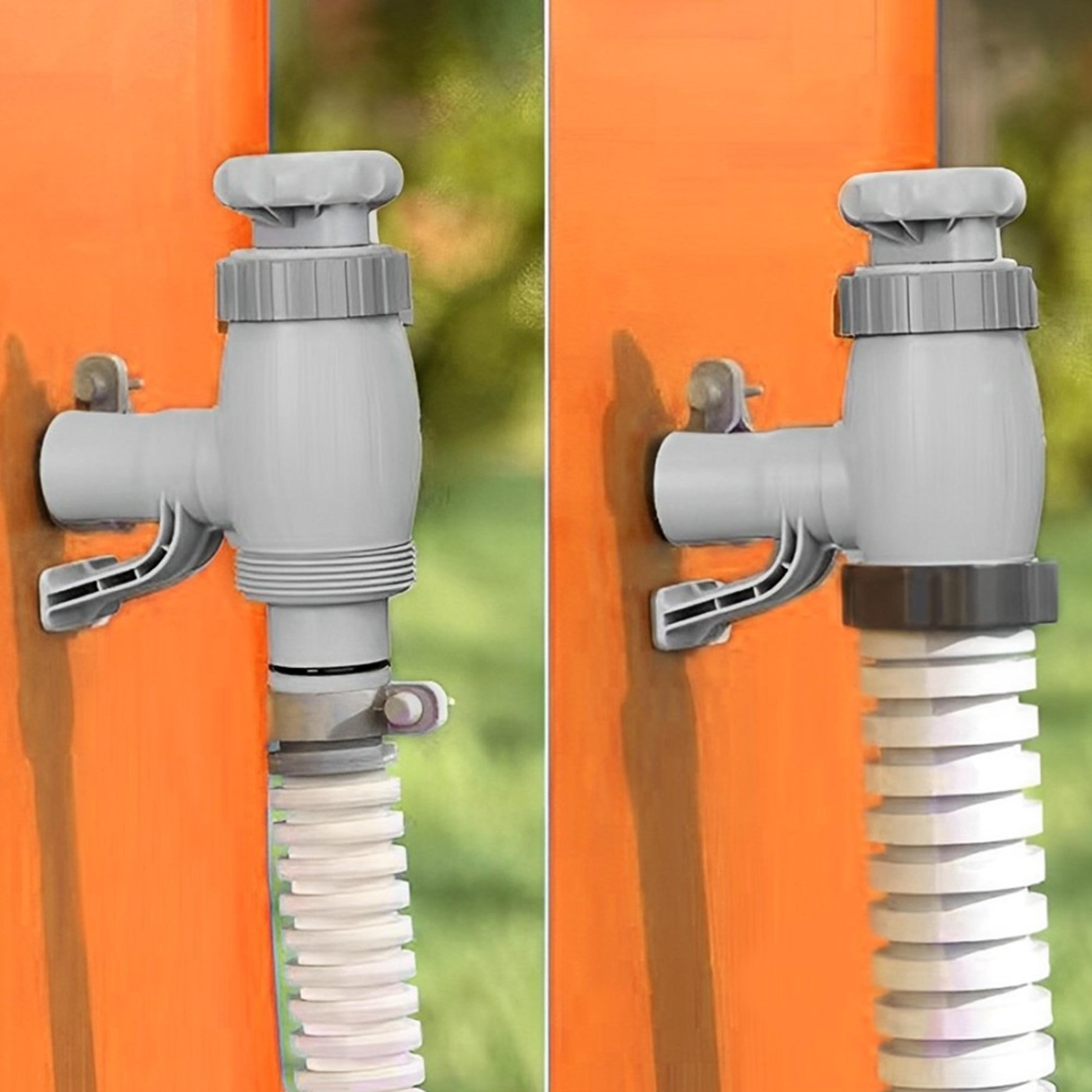 Above Ground Pool Hose Adapter With Plunger Valve And On Off Water Control 3