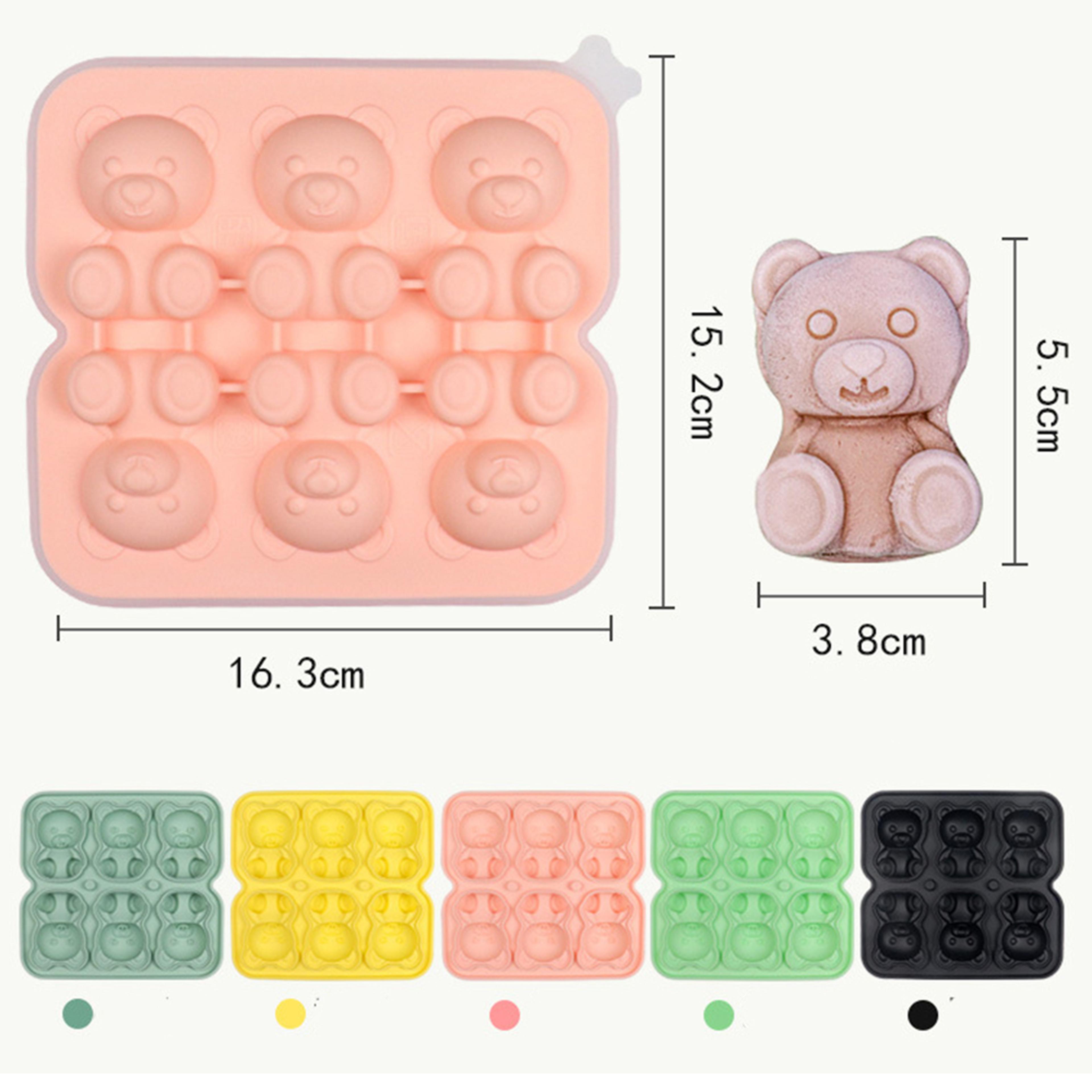 Cute Teddy Bear Ice Mold 6 Cavity Silicone Ice Cube Tray For Drinks Desserts  DIY Treats 5