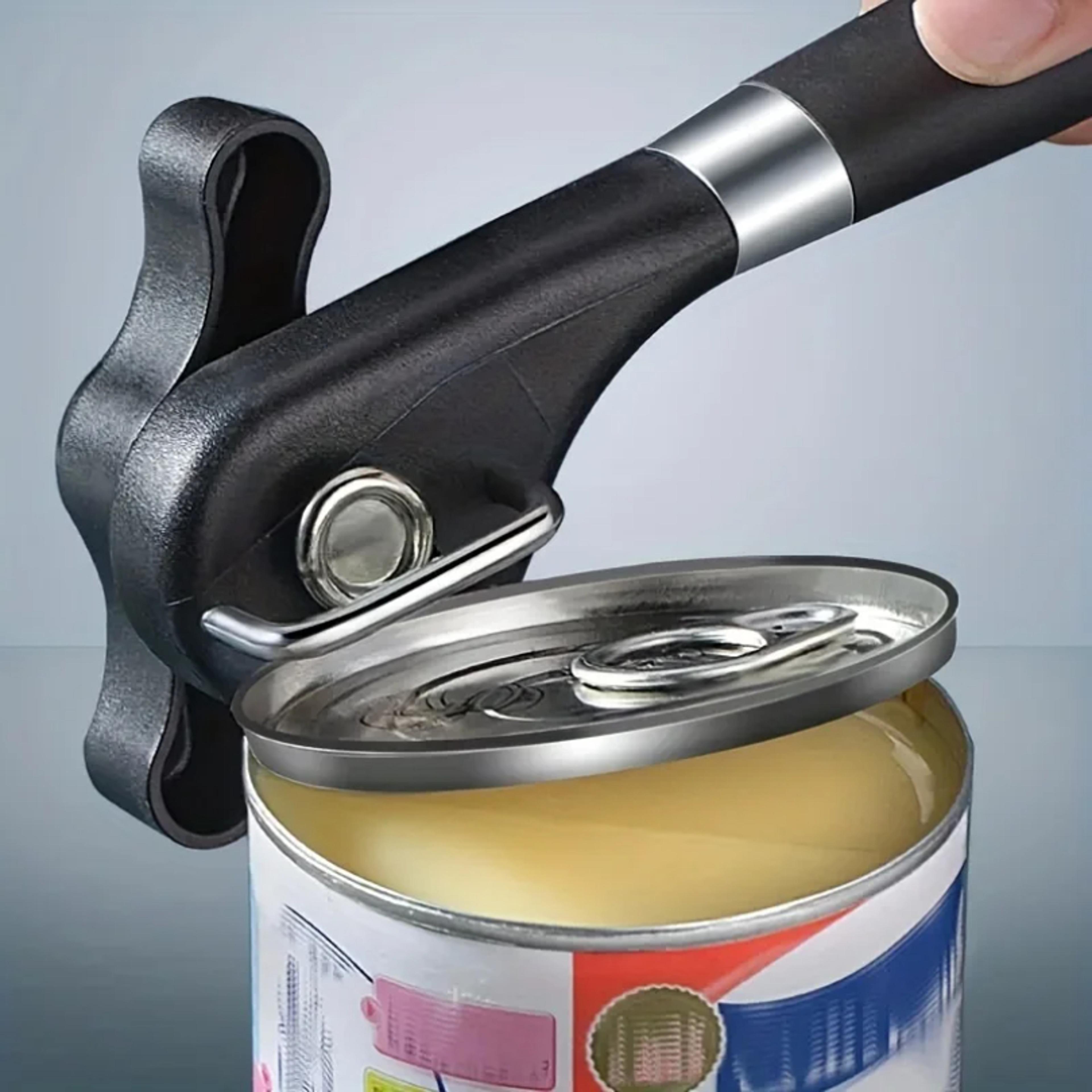smooth edge safety manual can opener with easy grip side cut design