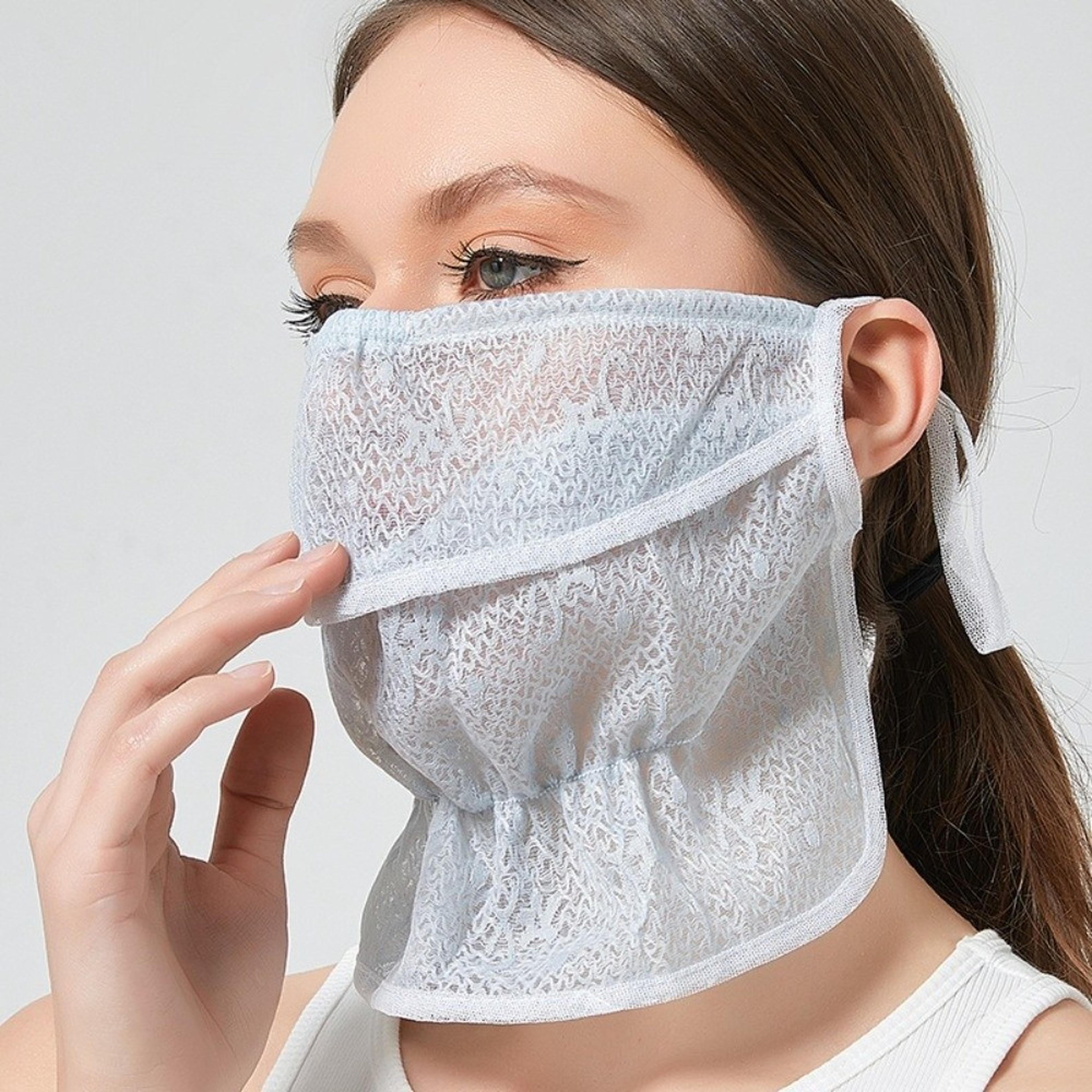 Summer UV Face Mask With Neck Protection Breathable Sun Protection Face Cover 1