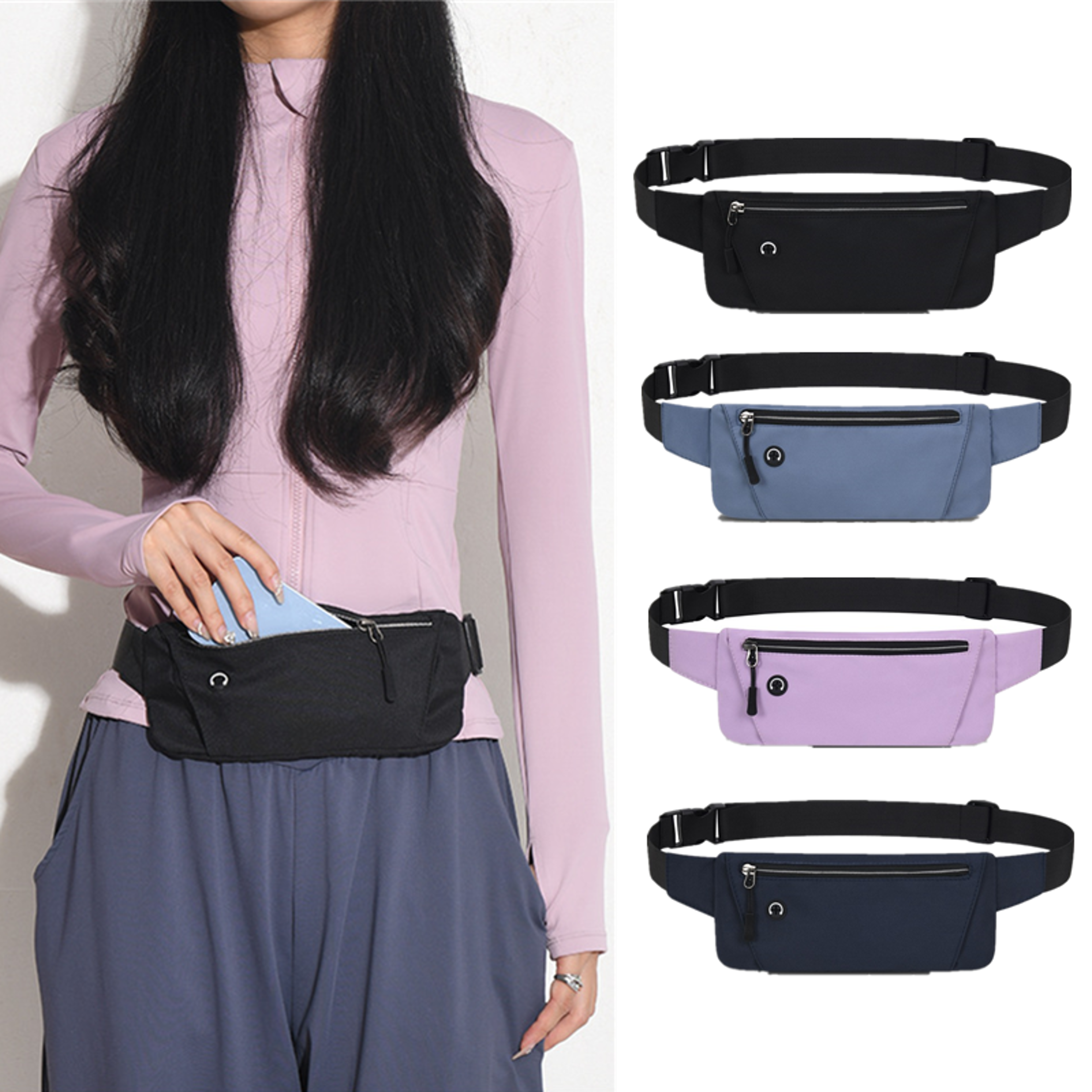 ActiveFit Running Waist Bag Adjustable Running Belt Phone Holder For Gym Walking  Travel 1