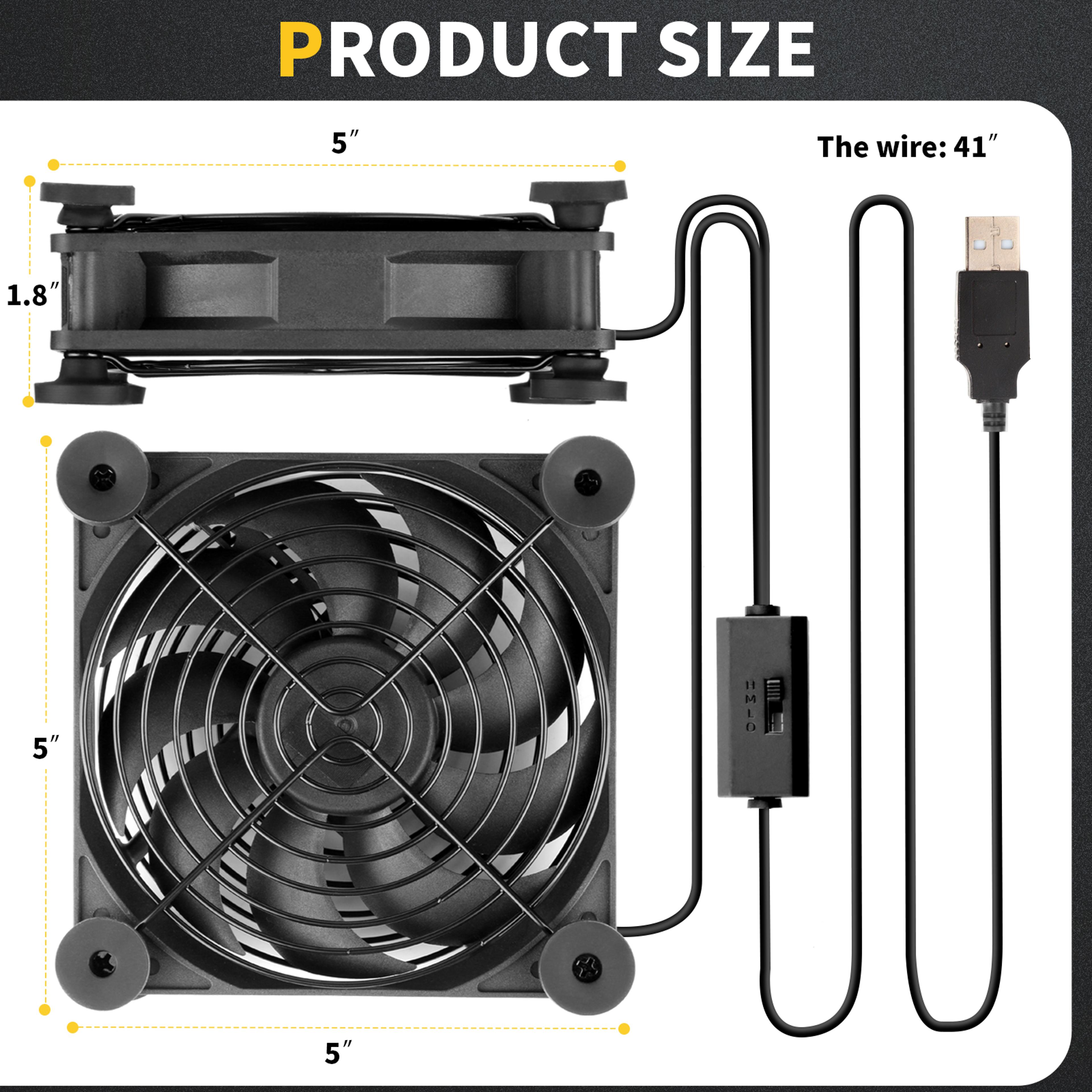 Quiet USB Cooling Fan Dual With Speed Controller For AV Receivers PCs  Game Consoles 4