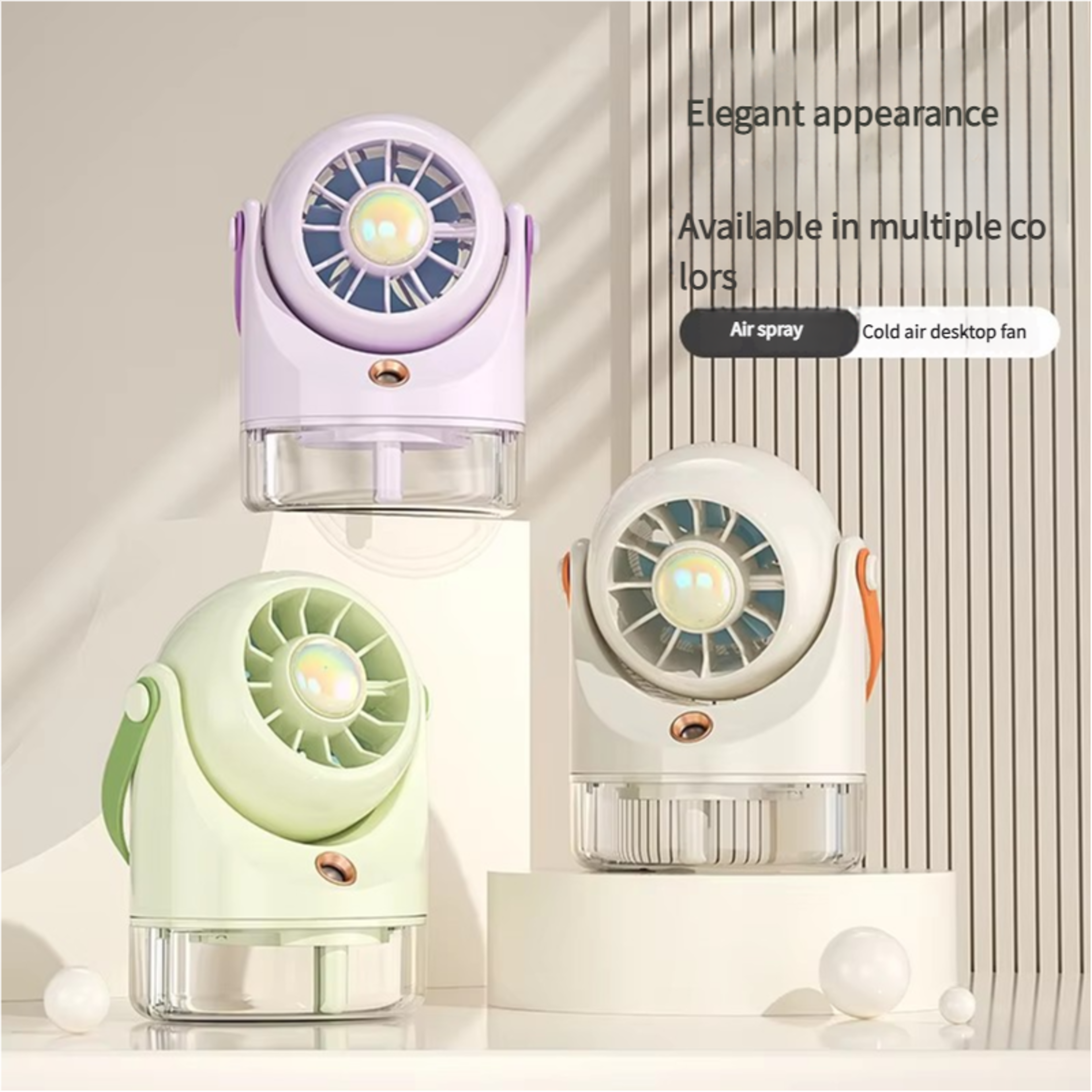 Portable Air Cooler USB Mist Cooling Fan With 3Speed Desktop Air Conditioner 1